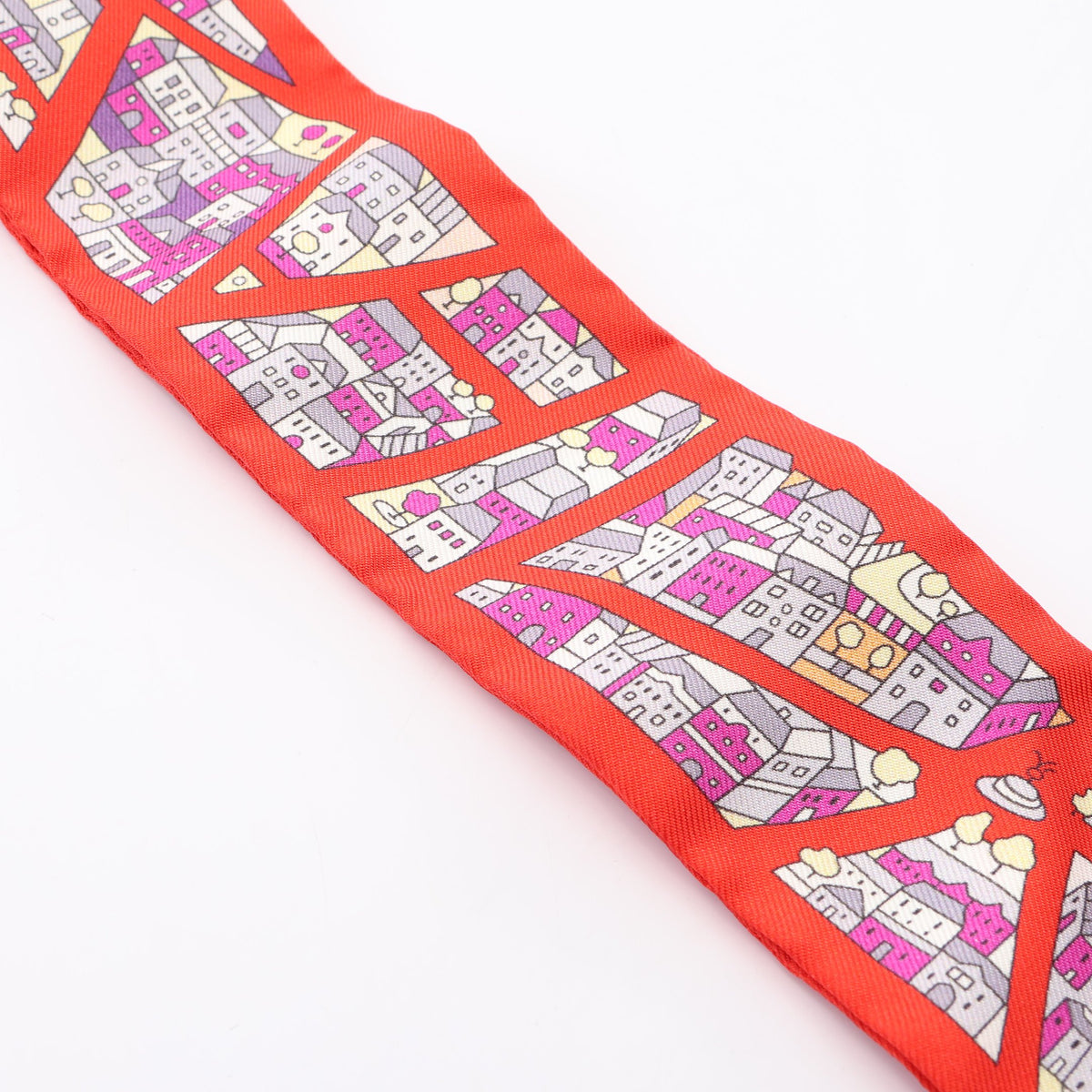 ツイリー Rive Droite Rive Gauche リボン スカーフ シルク レッド マルチカラー エルメス 財布・小物 HERMES