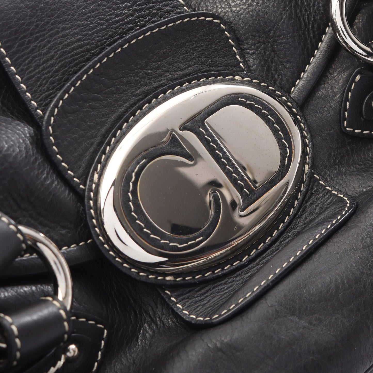 CDロゴ ハンドバッグ レザー ブラック クリスチャンディオール バッグ Christian Dior