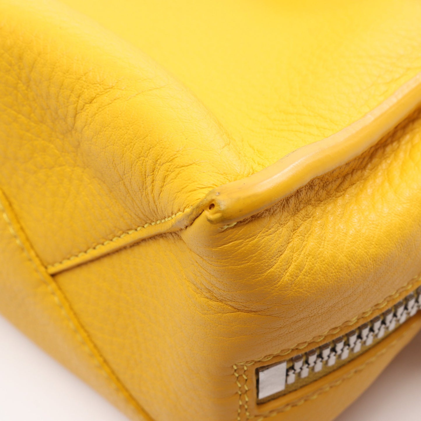 PAPIER A6 ZIP AROUND ペーパー 2WAY ハンドバッグ レザー イエロー バレンシアガ
