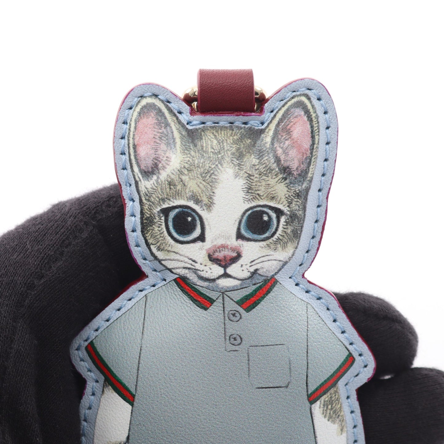 GUCCI × ヒグチユウコ GGスプリーム ボリス キーホルダー バッグチャーム レザー PVC グレーベージュ ブラウン マルチカラー グッチ