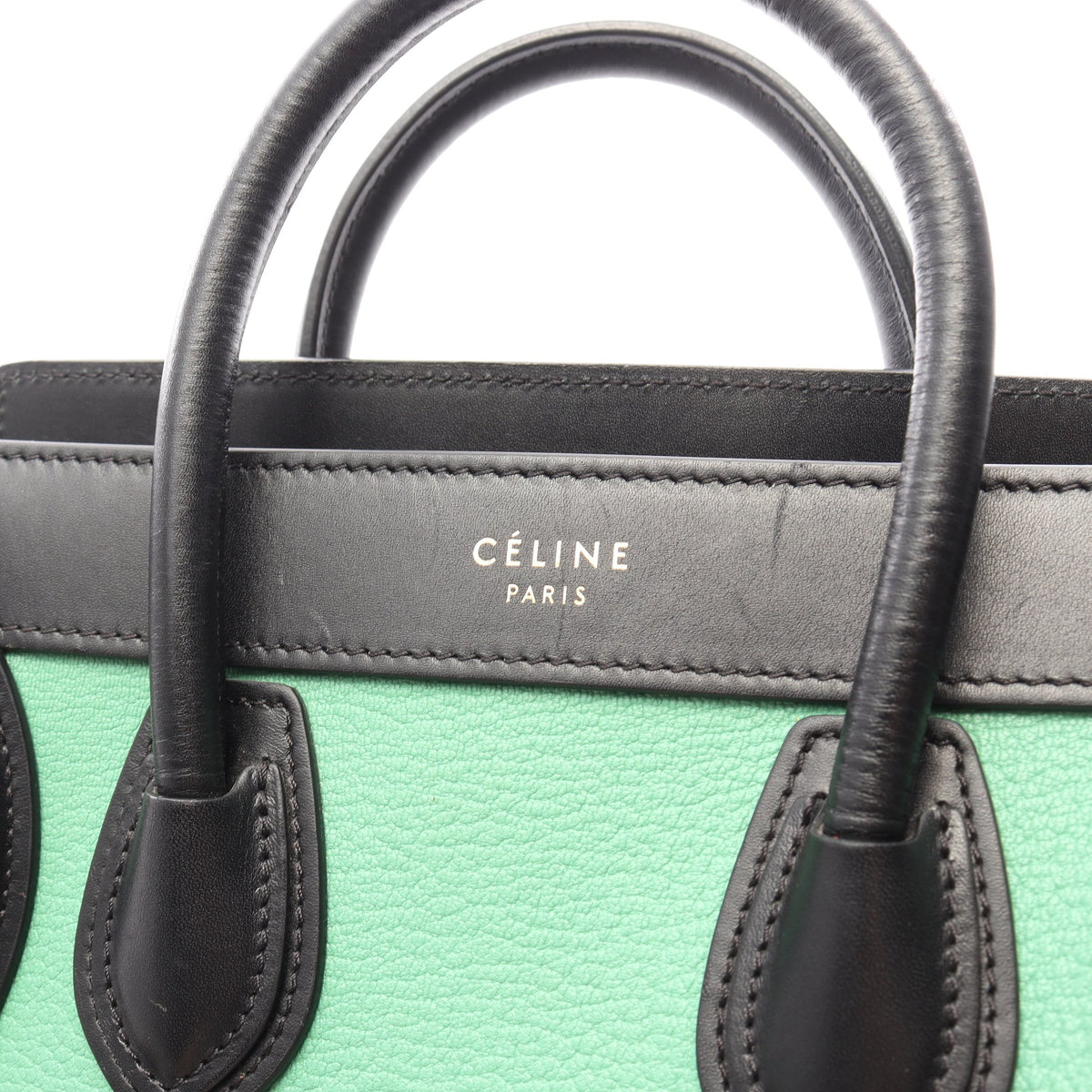 ラゲージ ナノショッパー 2WAY ハンドバッグ レザー グリーン ブラック ブルー セリーヌ バッグ CELINE