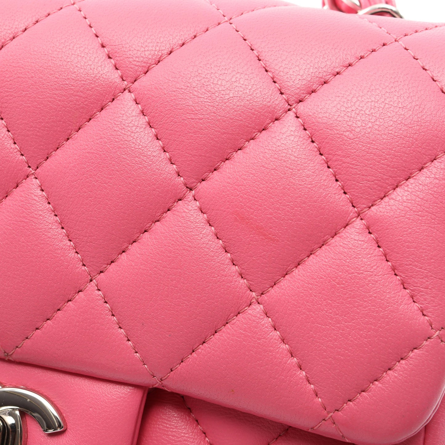 ミニマトラッセ チェーンショルダーバッグ ラムスキン ピンク シルバー金具 シャネル バッグ CHANEL