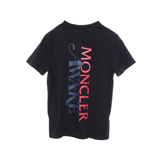 GENIUS 2 MONCLER 1952 × AWAKE クルーネック バックロゴプリント Tシャツ 半袖Tシャツ クルーネック コットン ブラック モンクレール トップス MONCLER