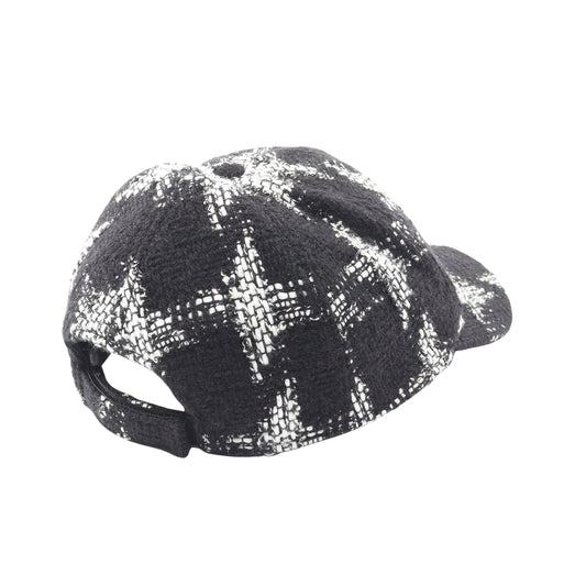 ココマーク ツイード キャップ コットン ウール ブラック ホワイト シャネル 財布・小物 CHANEL