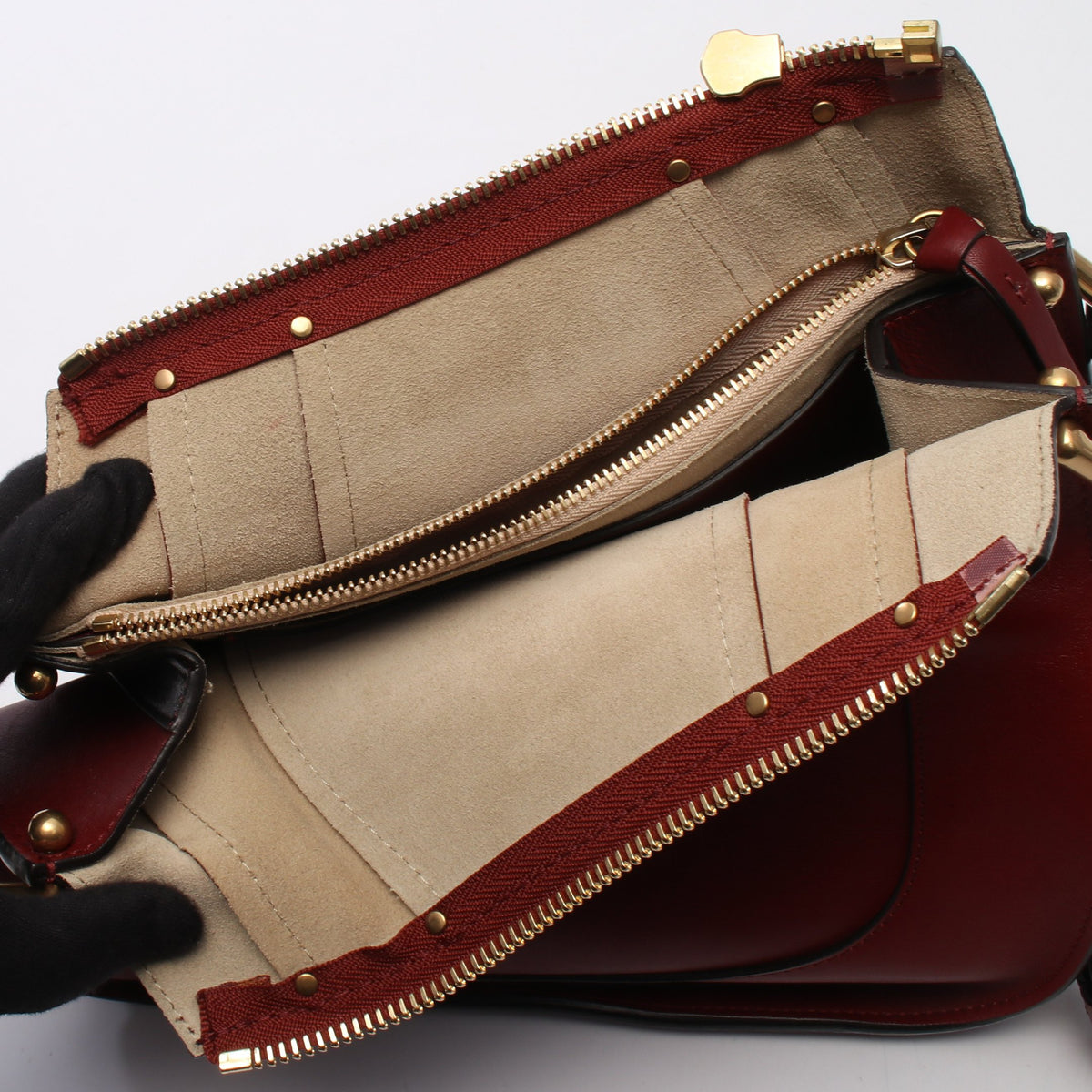 HAYLEY ヘイリー ショルダーバッグ レザー レッド クロエ