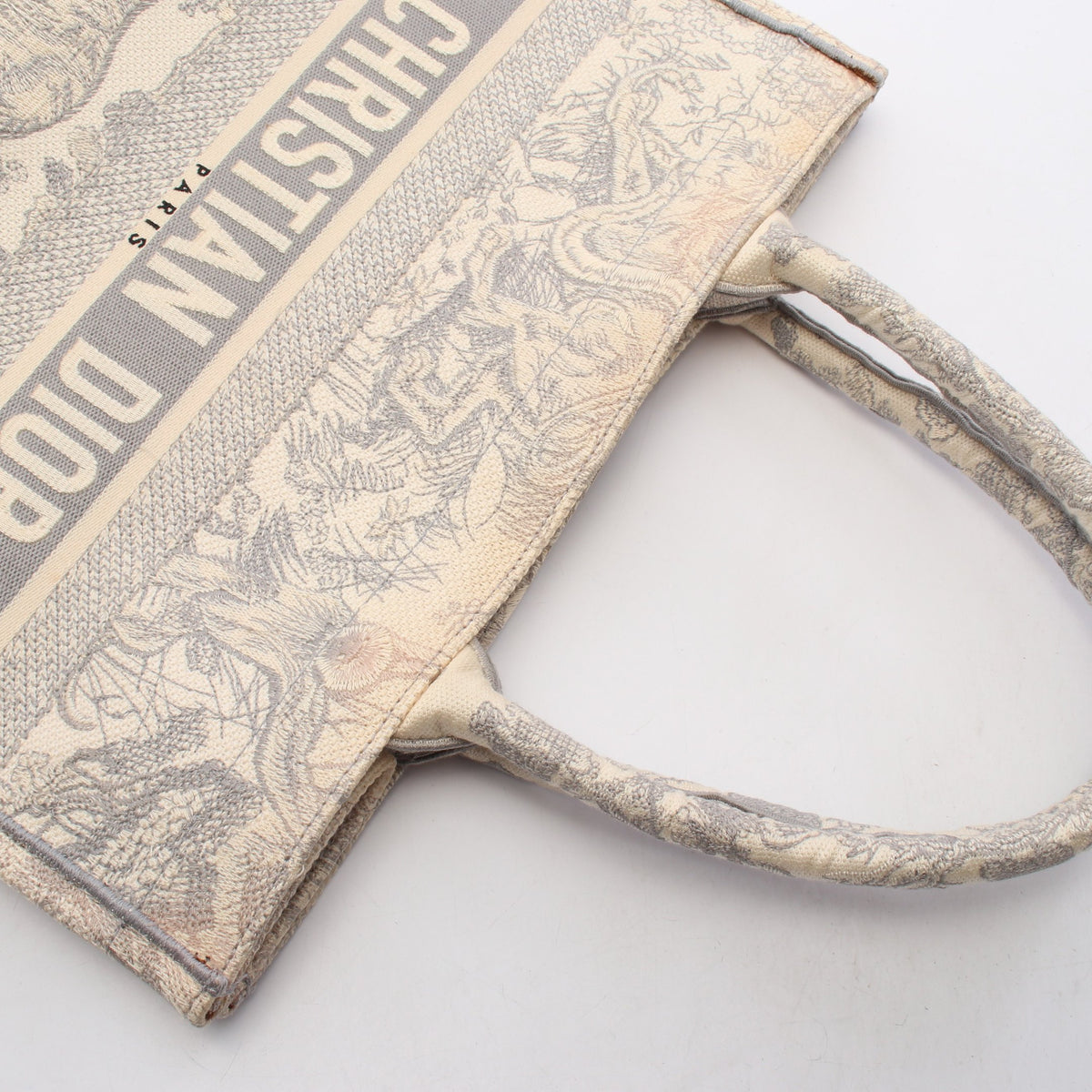 BOOK TOTE ブックトート ミディアム トワル ドゥ ジュイ ハンドバッグ トートバッグ キャンバス グレー アイボリー クリスチャンディオール
