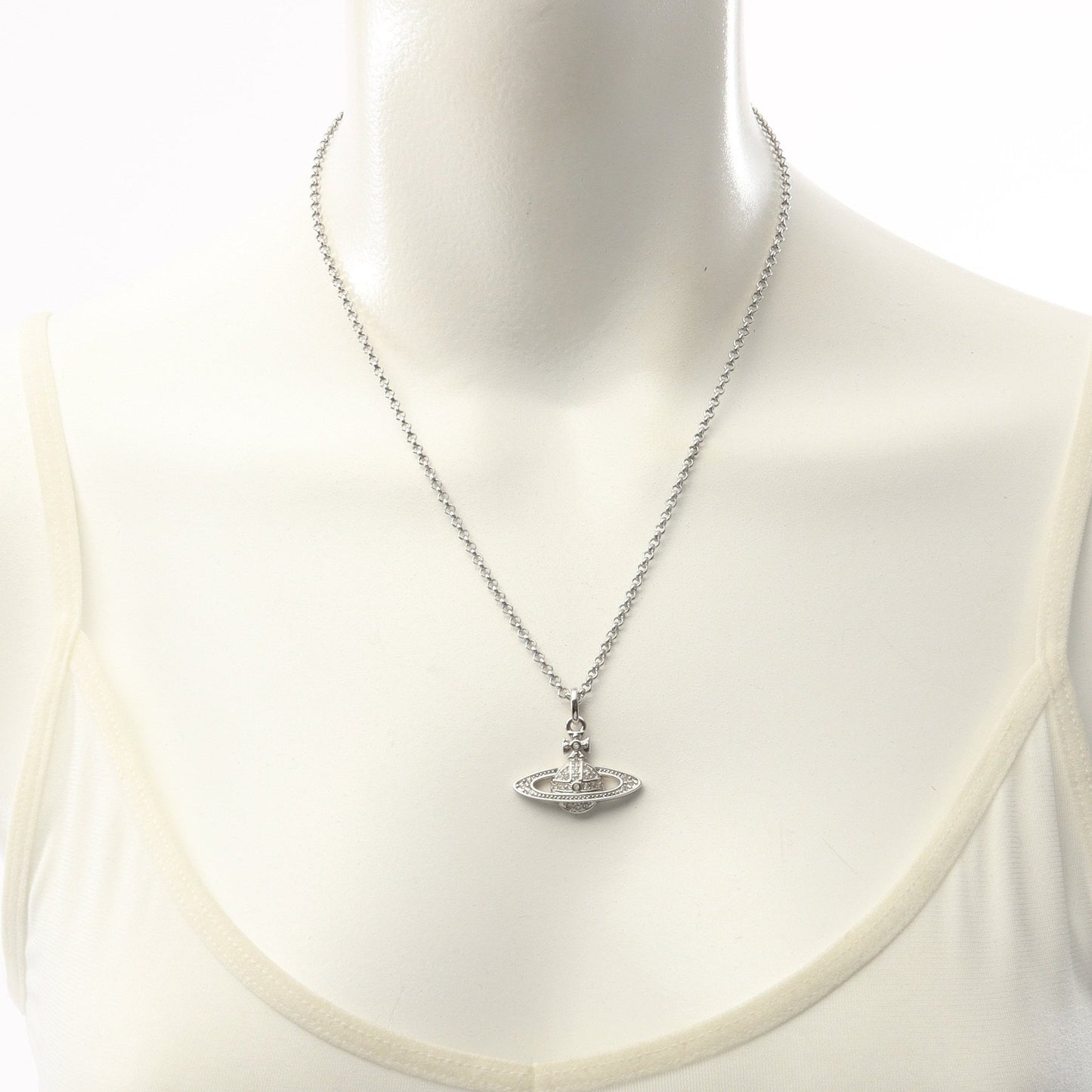 ミニ バス レリーフ ネックレス ラインストーン シルバー クリア ヴィヴィアンウエストウッド アクセサリー Vivienne Westwood