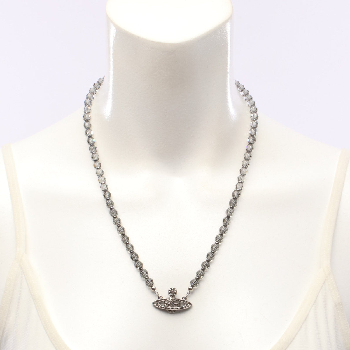 Man Messaline ネックレス ラインストーン ビーズ シルバー ブラック クリア ヴィヴィアンウエストウッド アクセサリー Vivienne Westwood