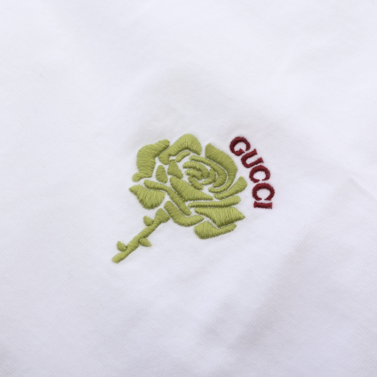 エンブロイダリー 半袖Tシャツ コットン ホワイト グッチ