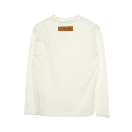 エンボスLVロゴ 長袖Tシャツ コットン ホワイト ルイヴィトン