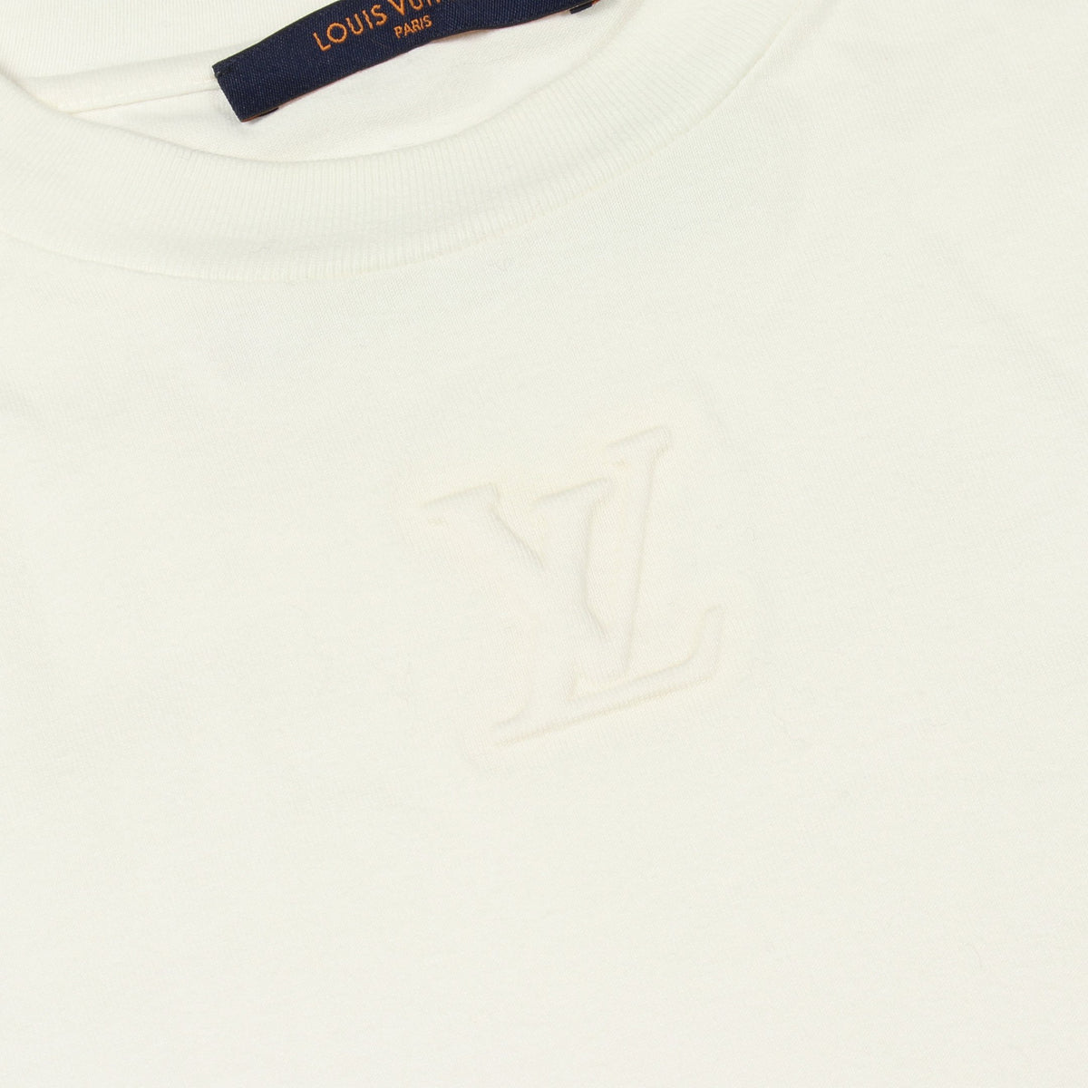エンボスLVロゴ 長袖Tシャツ コットン ホワイト ルイヴィトン