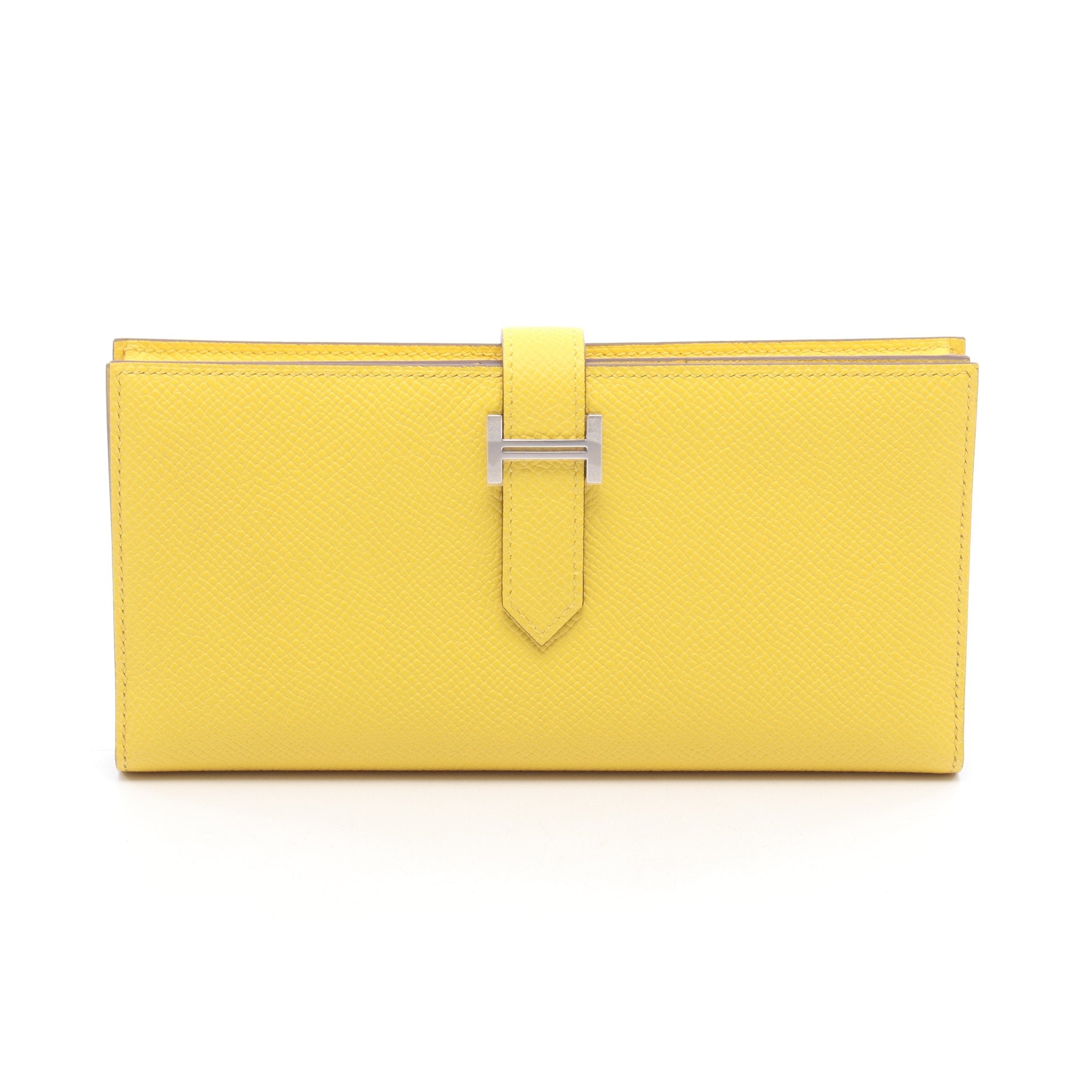 【最終価格・価格交渉可】エルメス HERMES ピヴォワンヌ プレート 2枚 ベアンスフレ ジョーヌナプル 二つ折り長財布 ヴォーエプソン イエロー