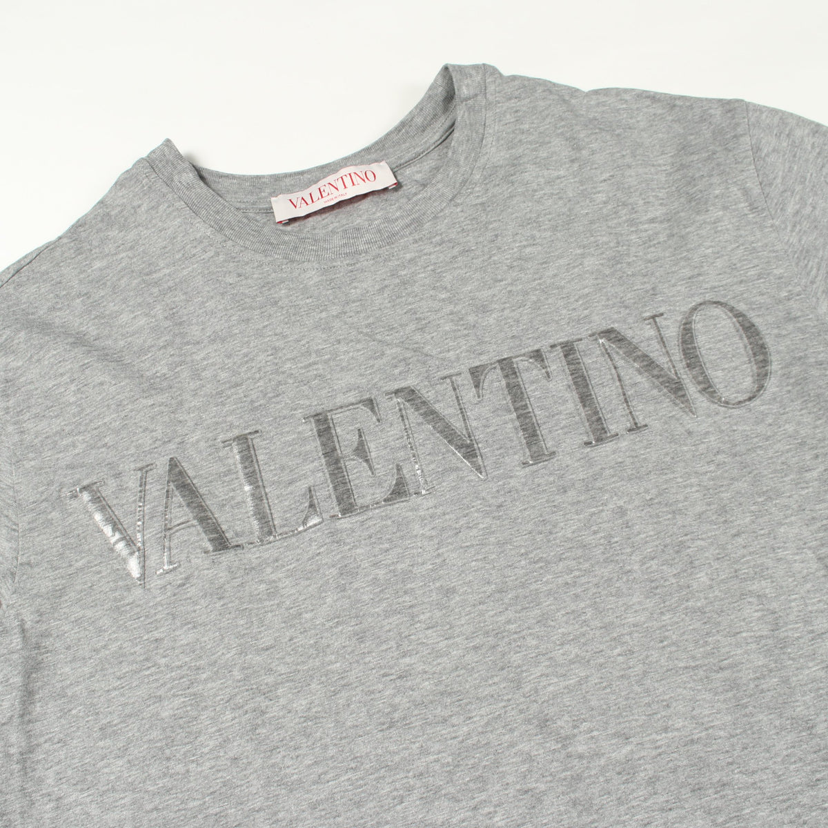 ロゴ クルーネック 半袖Tシャツ コットン グレー ヴァレンティノ トップス VALENTINO