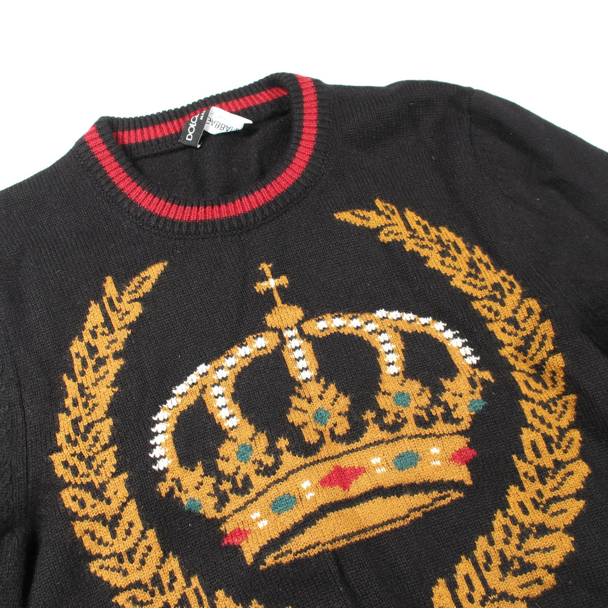 KING クラウン ニット カシミヤ ウール ブラック ドルチェアンドガッバーナ