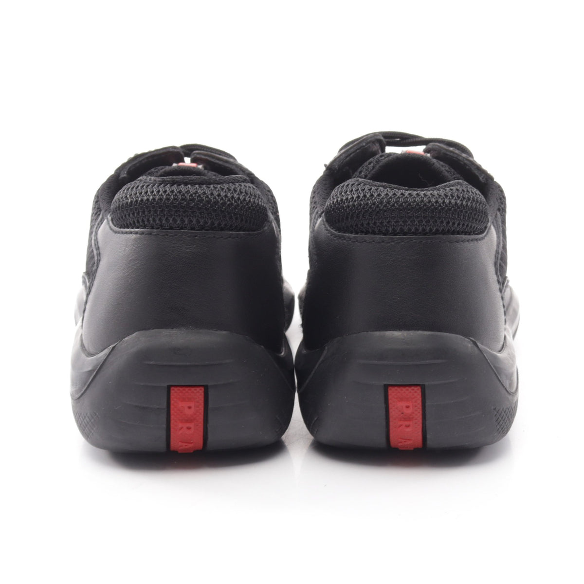 Americas Cup ローカットスニーカー ファブリック レザー ブラック プラダスポーツ リネアロッサ シューズ PRADA SPORT LINEA ROSSA