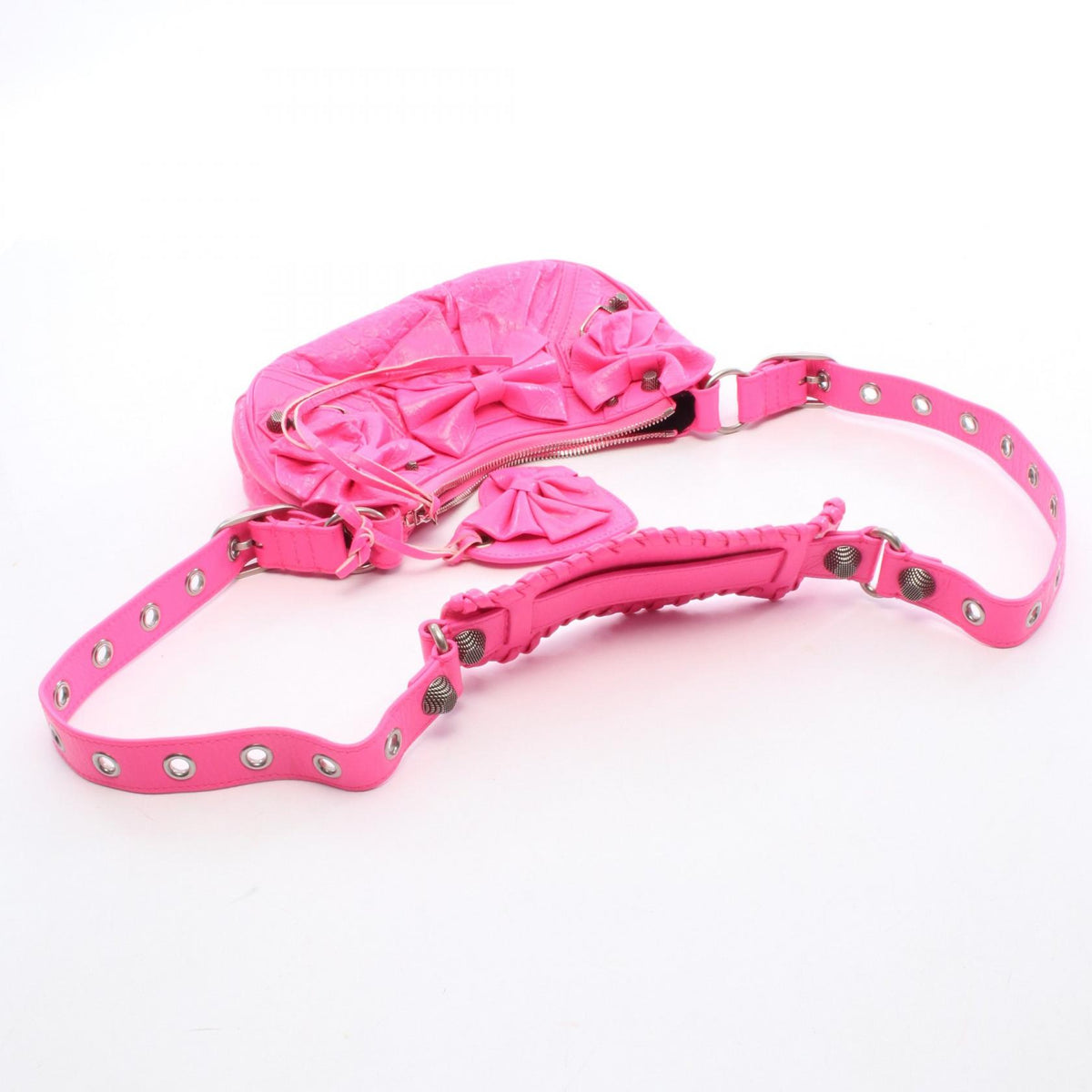 LE CAGOLE ル カゴール リボン ショルダーバッグ レザー ピンク バレンシアガ