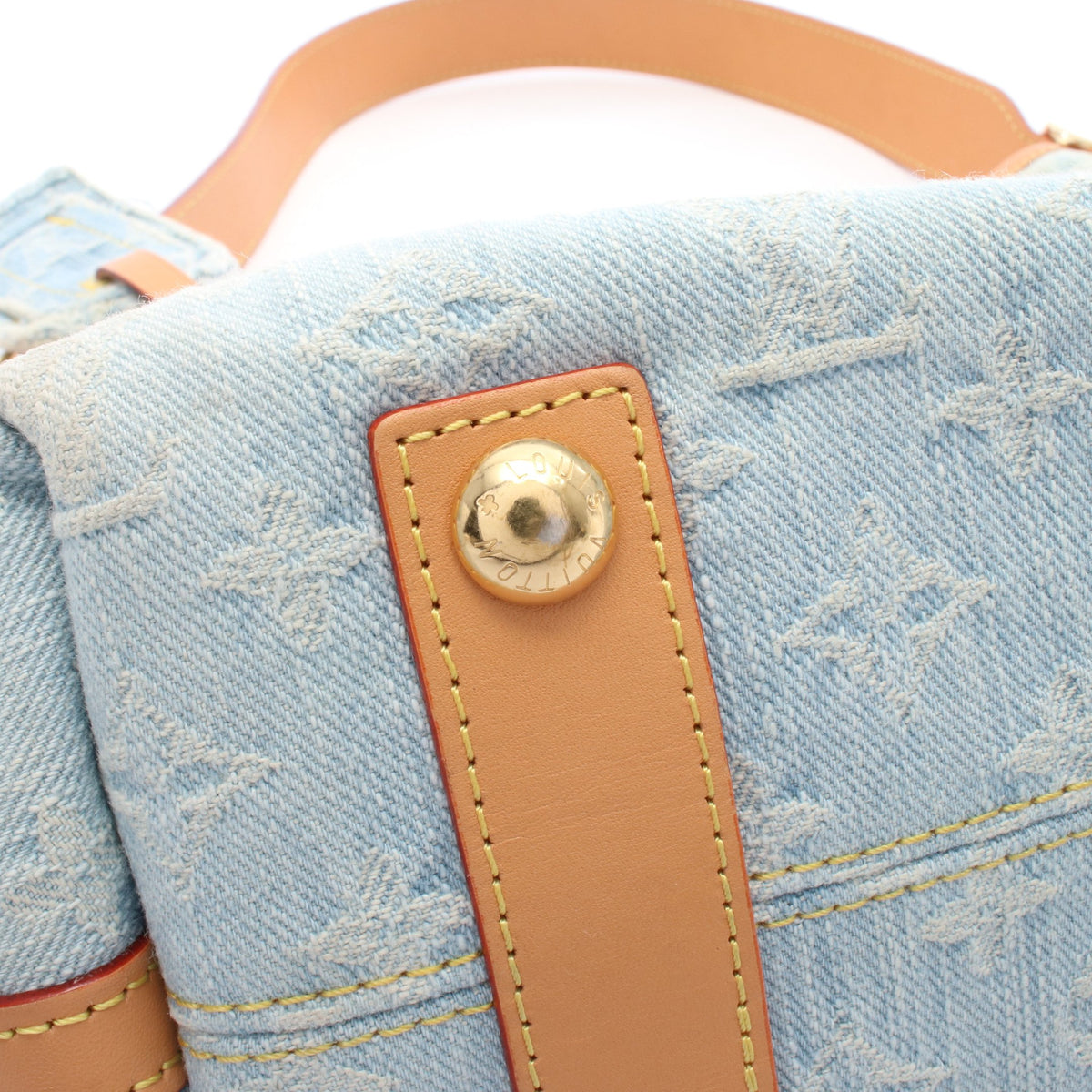 LV バイザプール キャリーオール NM PM モノグラムデニム ショルダーバッグ デニム レザー ライトブルー ブラウン ルイヴィトン