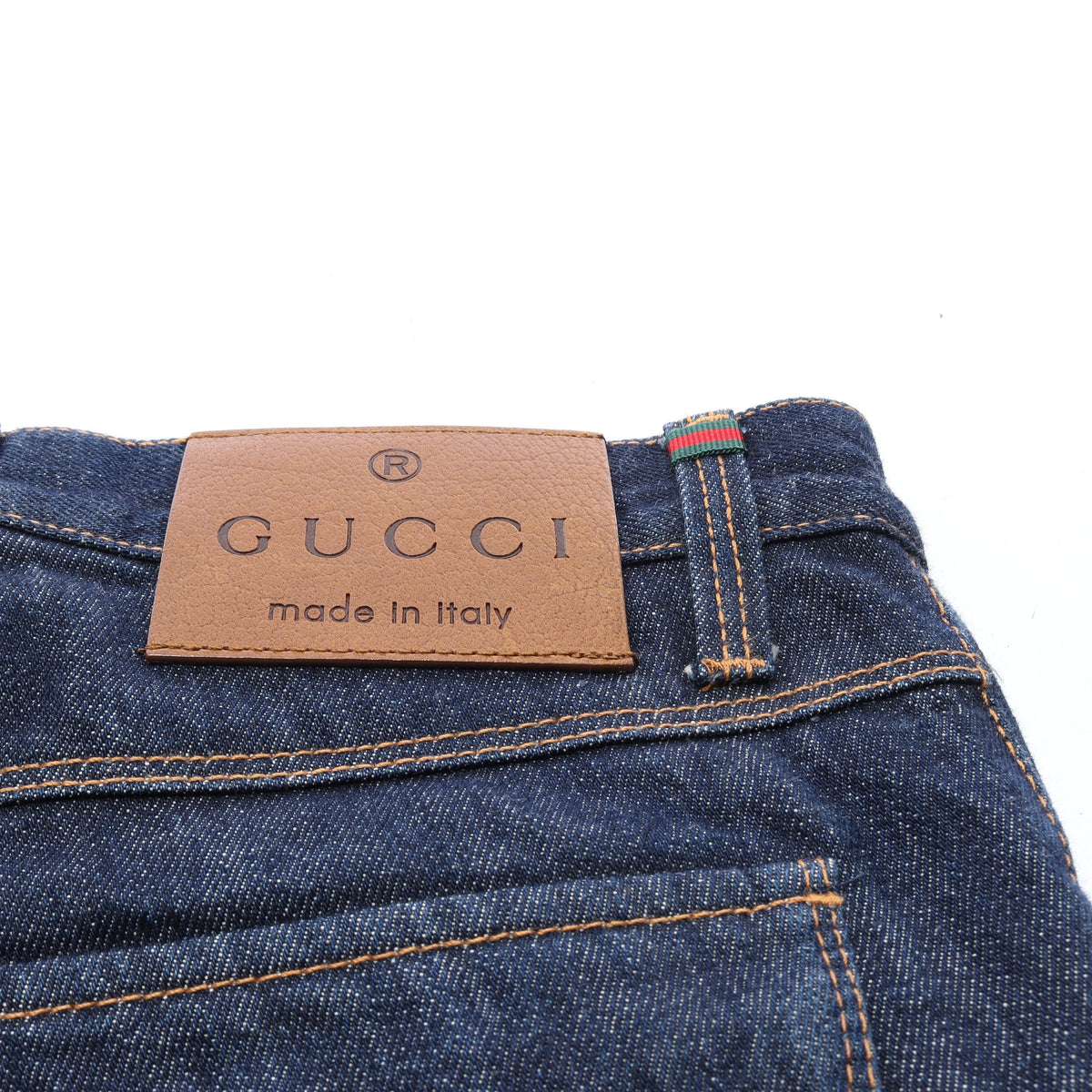 ボタンフライ デニムパンツ コットン インディゴブルー グッチ ボトムス GUCCI