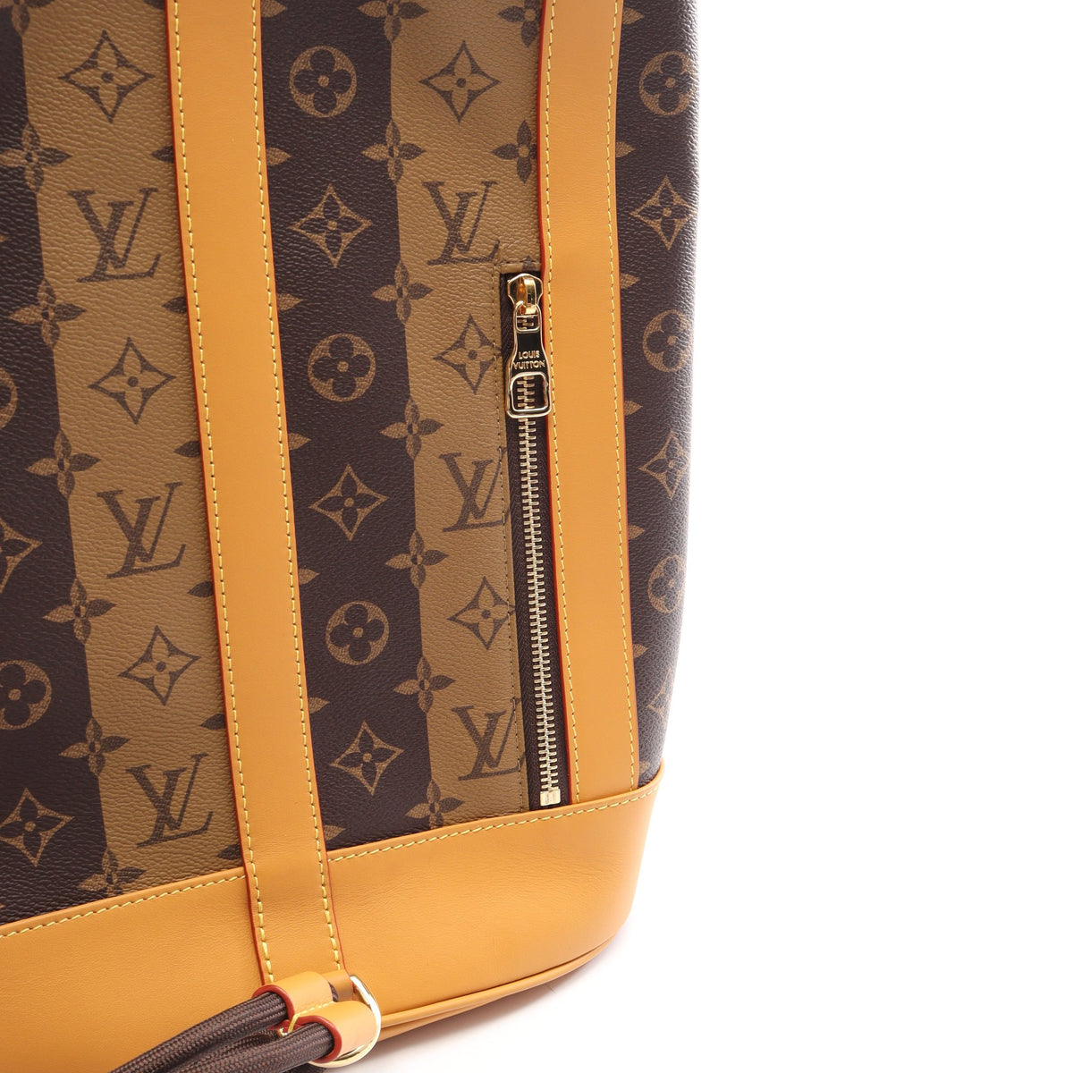 LOUIS VUITTON × NIGO ランドネ メッセンジャー モノグラムストライプ ショルダーバッグ PVC レザー ブラウン ルイヴィトン