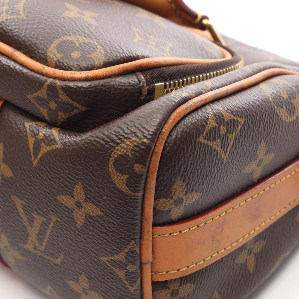 キーポル カーゴ25 モノグラムアーカイヴ ハンドバッグ PVC レザー ブラウン ルイヴィトン