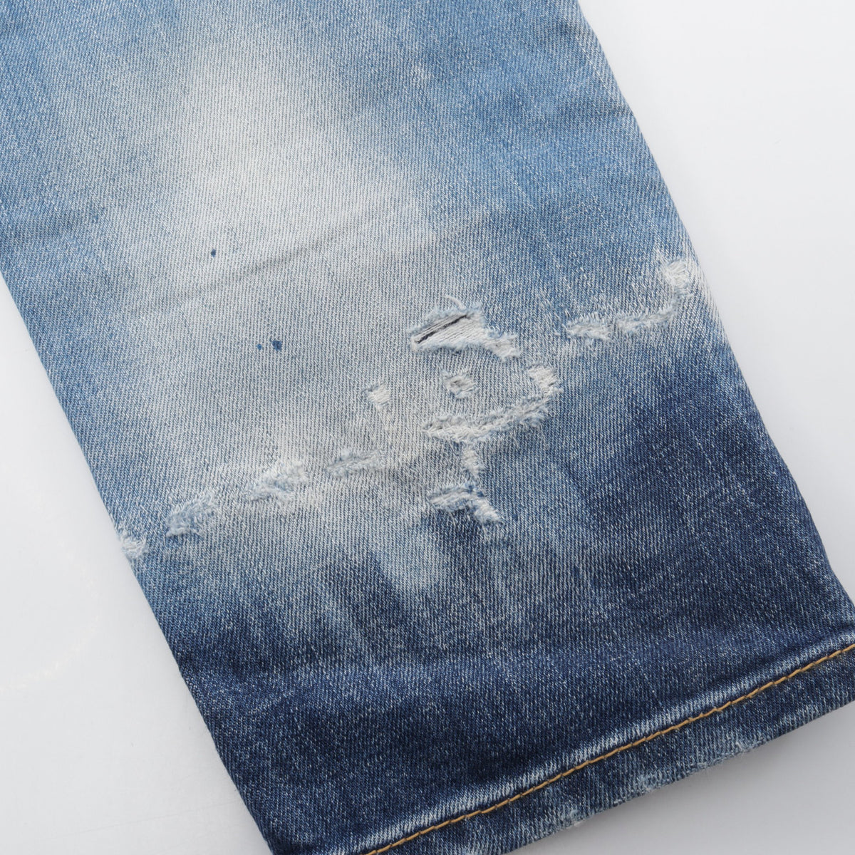 SKATER JEANS ダメージ加工 ペイント加工 デニムパンツ コットン ライトブルー ディースクエアード ボトムス DSQUARED2