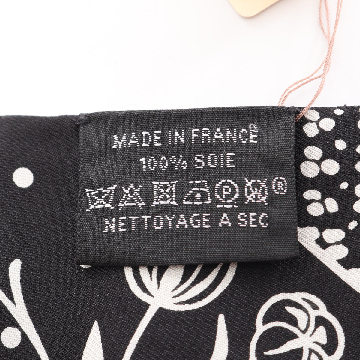 ツイリー Les Leopards Bandana リボン スカーフ シルク ブラック ホワイト エルメス 財布・小物 HERMES