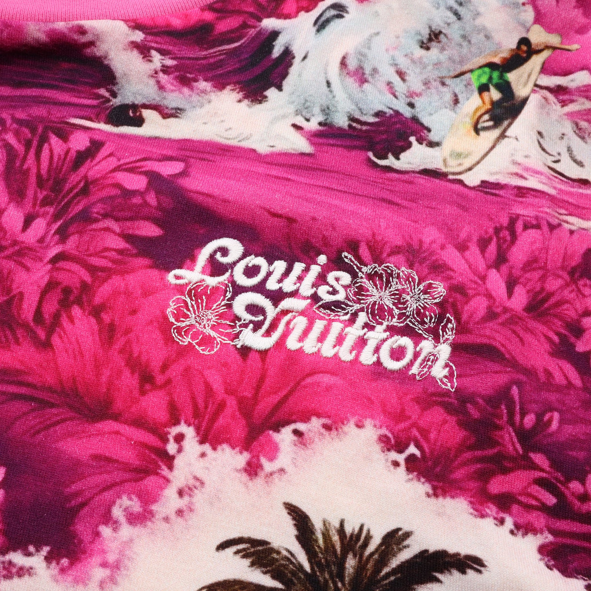 総柄 サーフプリントショートスリーブ 半袖Tシャツ コットン ピンク ルイヴィトン トップス LOUIS VUITTON
