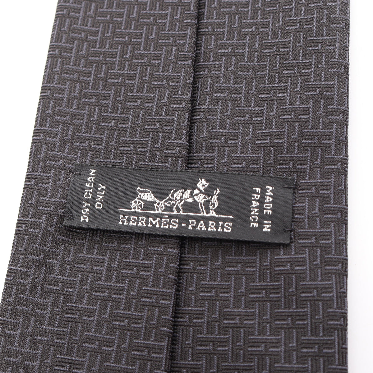 Hロゴ 総柄 ネクタイ シルク ブラック エルメス 財布・小物 HERMES