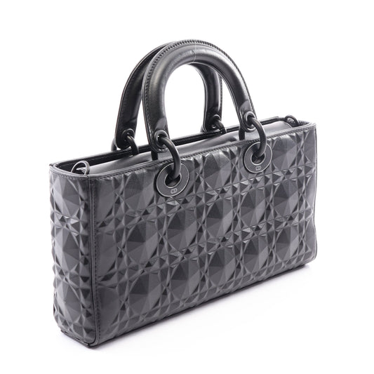 Lady D-Joy ミディアム 2WAY ハンドバッグ レザー ブラック クリスチャンディオール バッグ Christian Dior