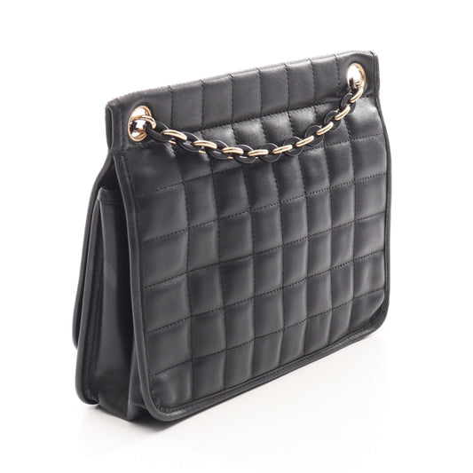 チョコバー 2.55 コンビ金具 チェーンショルダーバッグ ラムスキン ブラック シャネル バッグ CHANEL