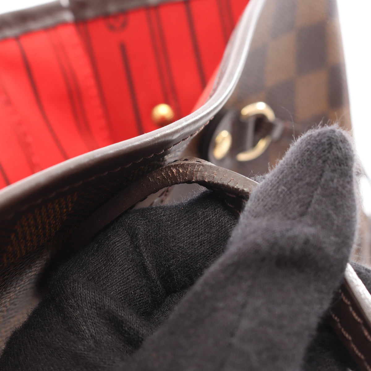 ネヴァーフルMM ダミエエベヌ ショルダーバッグ トートバッグ PVC レザー ブラウン ルイヴィトン バッグ LOUIS VUITTON