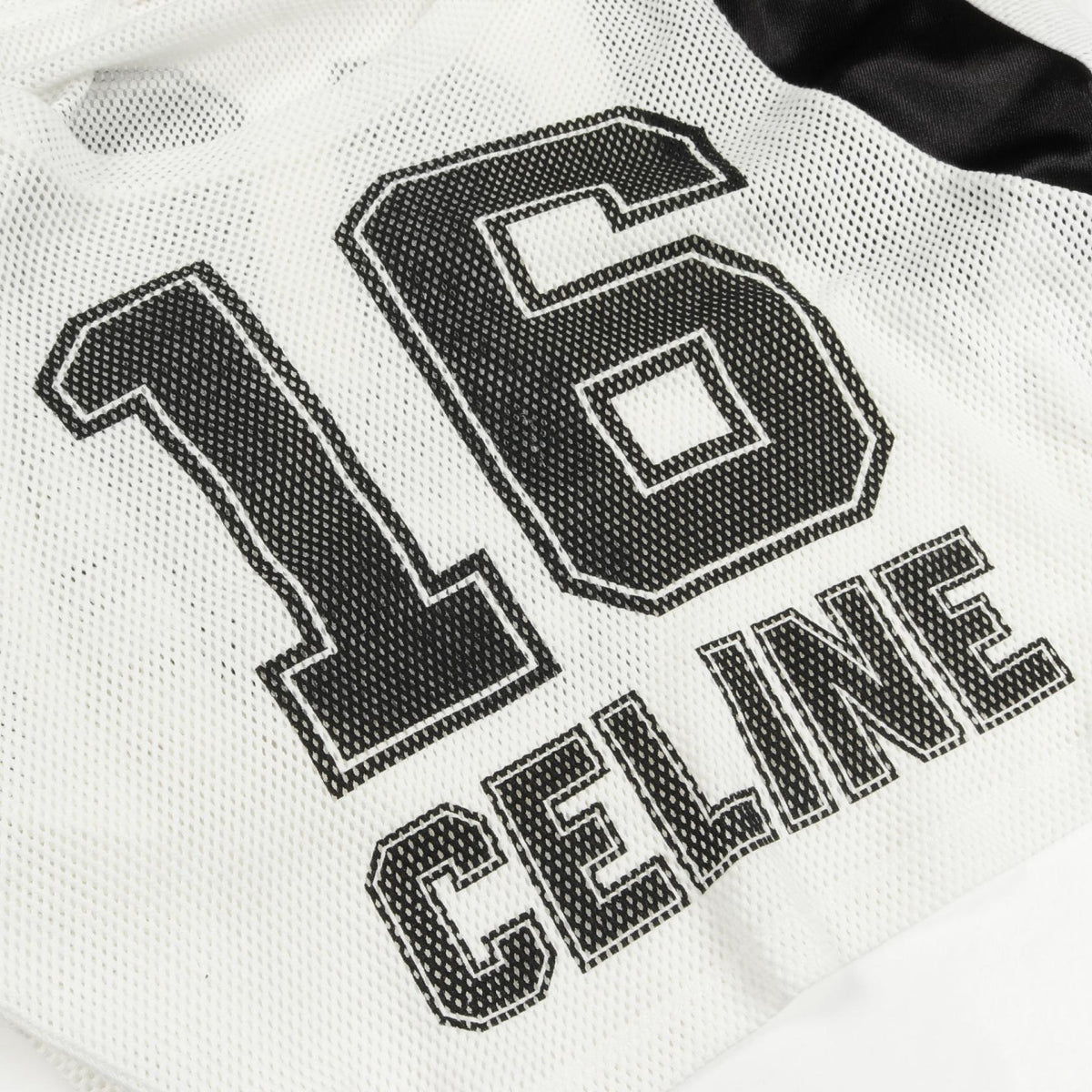 セリーヌ 16 CELINE プリント クロップド メッシュ カットソー ホワイト系 ブラック系 トップス CELINE