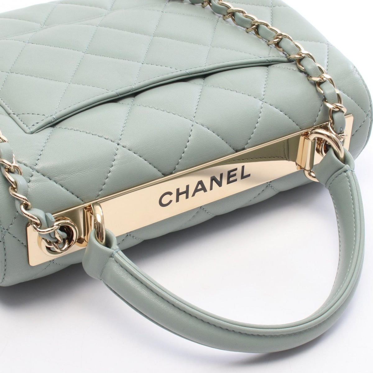 シャネル トレンディCC ショルダーバッグ スモール トップハンドル フラップ 2WAY ショルダーバッグ グリーン系 バッグ CHANEL