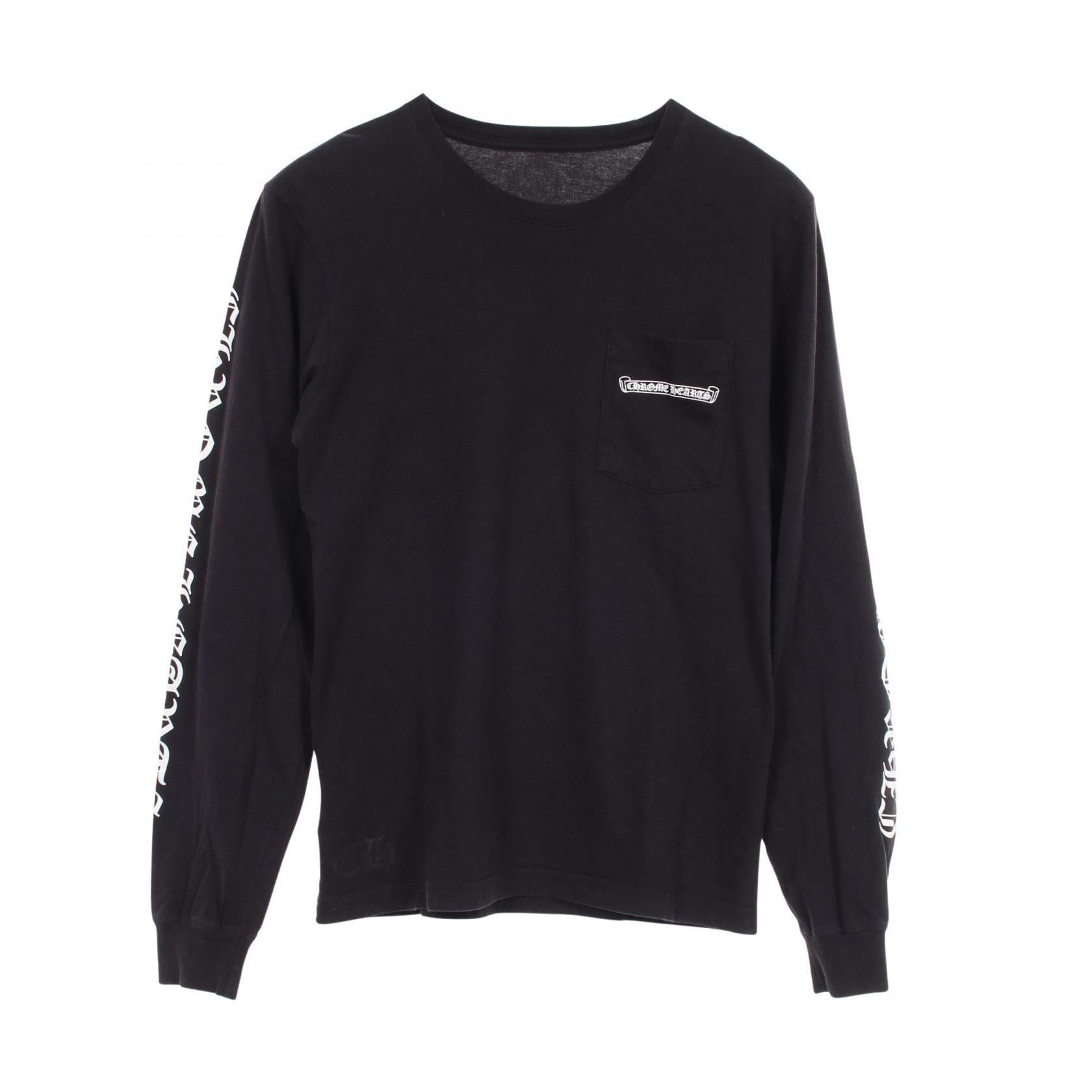 クロムハーツ スクロールラベル アームロゴ ポケット付き 長袖Tシャツ