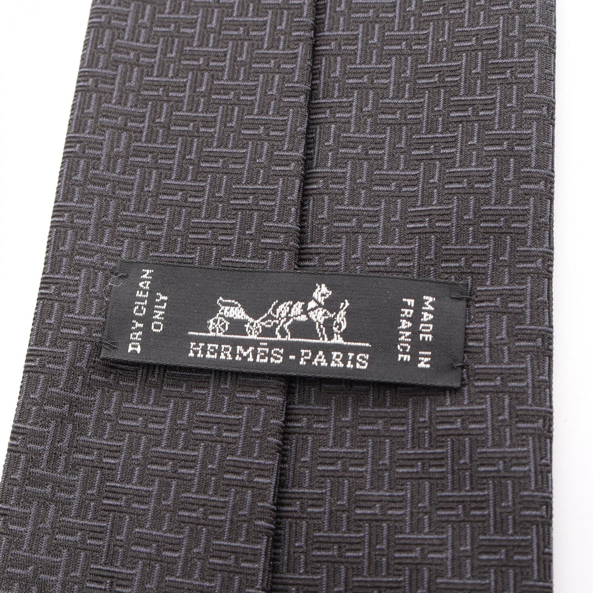 エルメス Hロゴ 総柄 ネクタイ ブラック系 シルク 財布・小物 HERMES