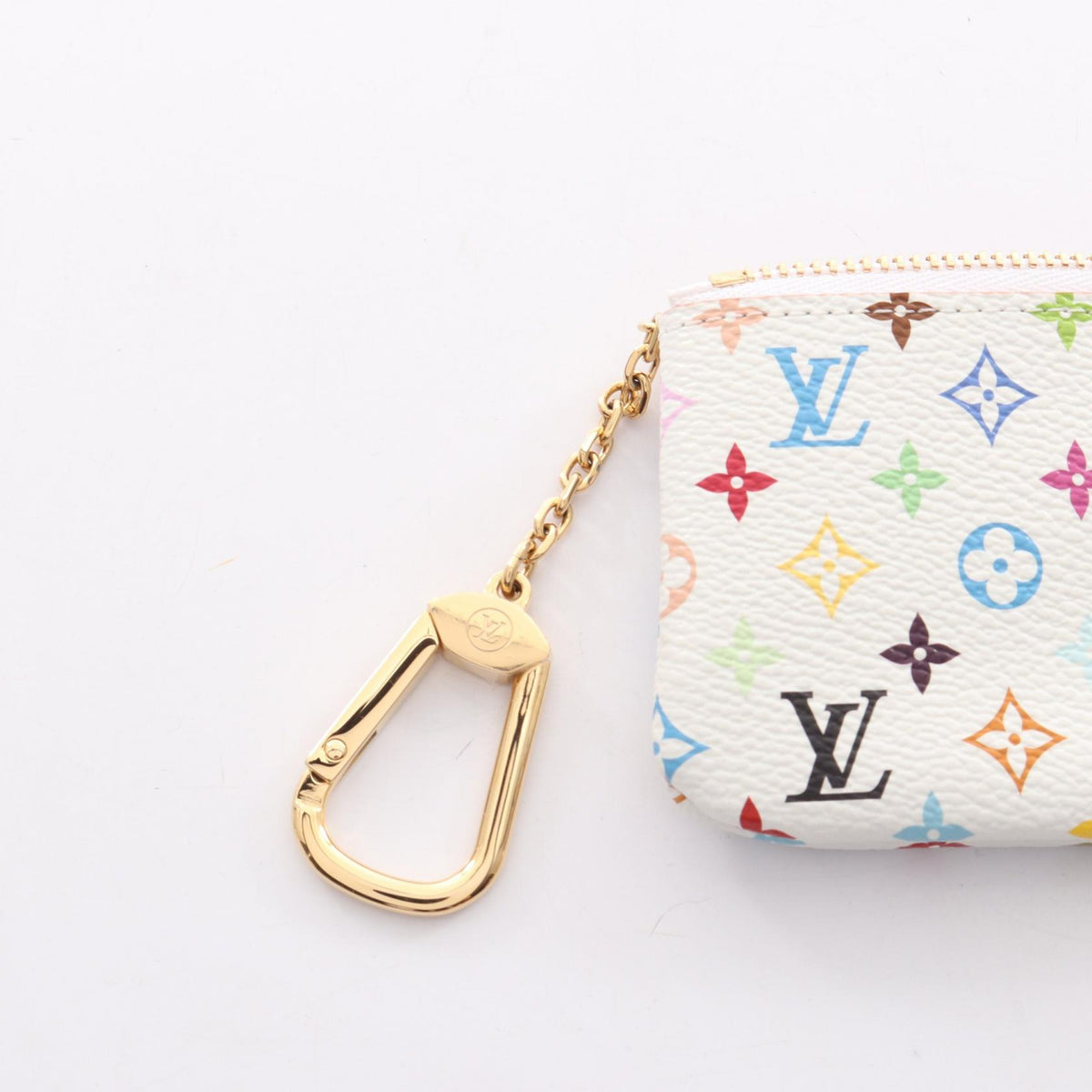 ルイ・ヴィトン LV × TM カードキーケース ポシェット クレ モノグラムマルチカラー キーリング付き コインケース ホワイト系 財布・小物 LOUIS VUITTON
