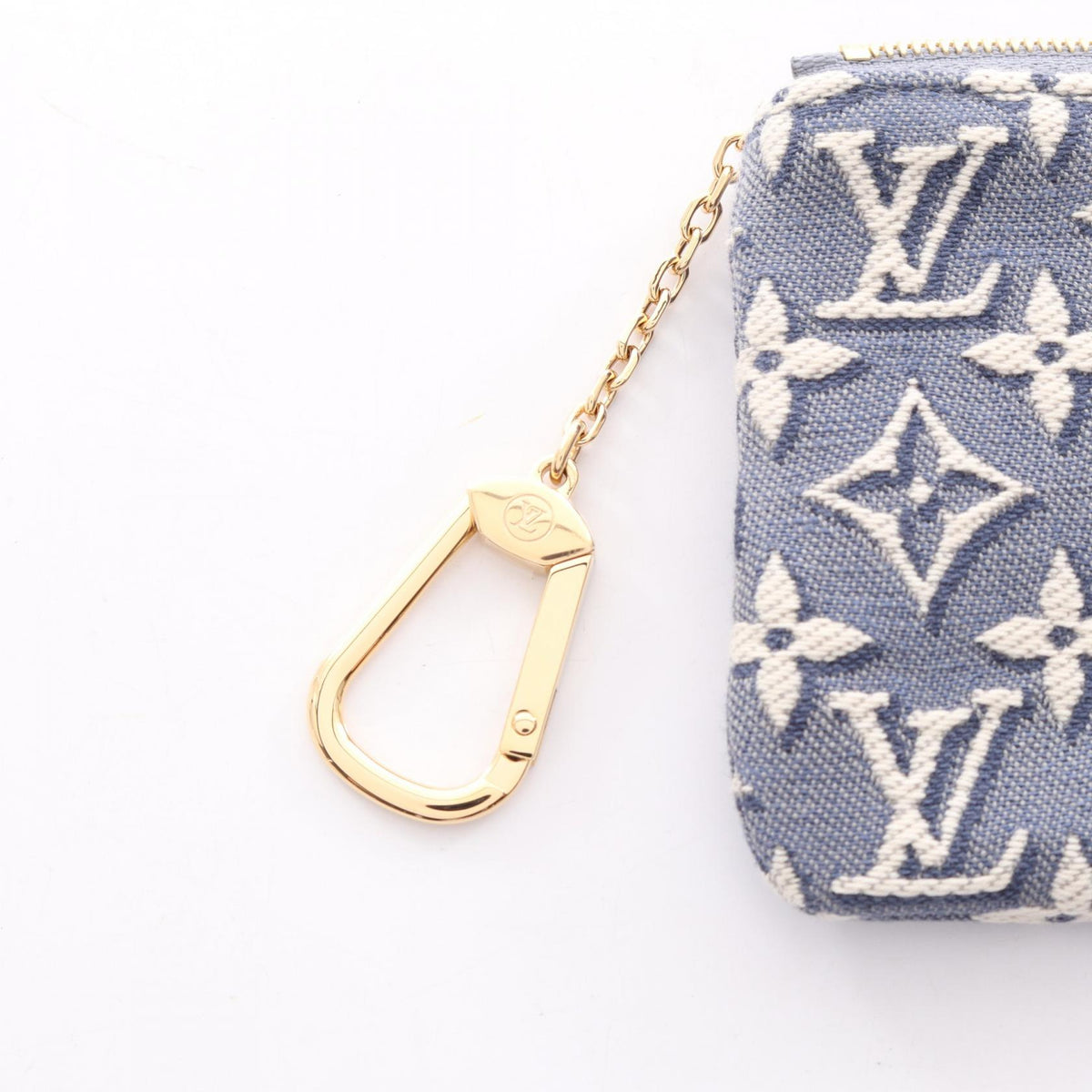 ルイ・ヴィトン ポシェット クレS モノグラムジャガード キーリング付き ポーチ ブルー系 財布・小物 LOUIS VUITTON