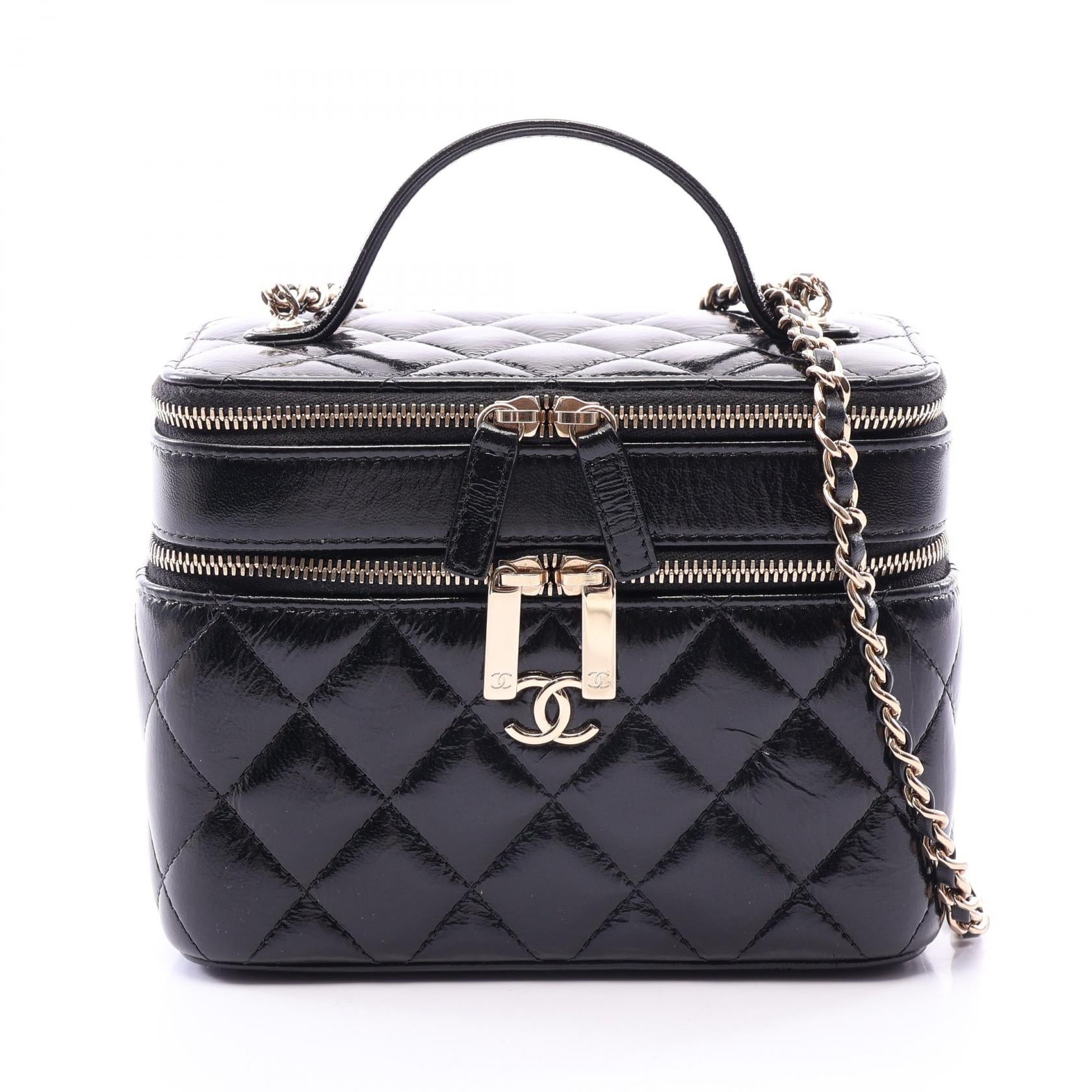 CHANEL シャネル　バニティバッグ シャネル マトラッセ バニティ 2WAY ショルダーバッグ ブラック系 – RECLO
