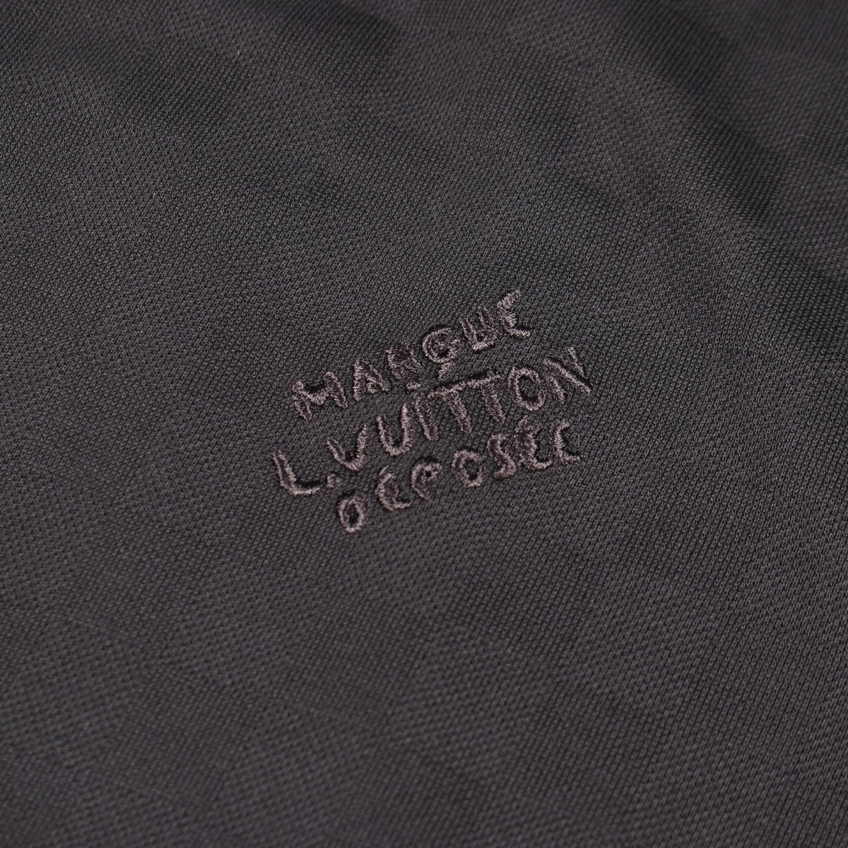 ルイ・ヴィトン ダミエ ロゴ刺繍 半袖Tシャツ ブラック系 トップス LOUIS VUITTON