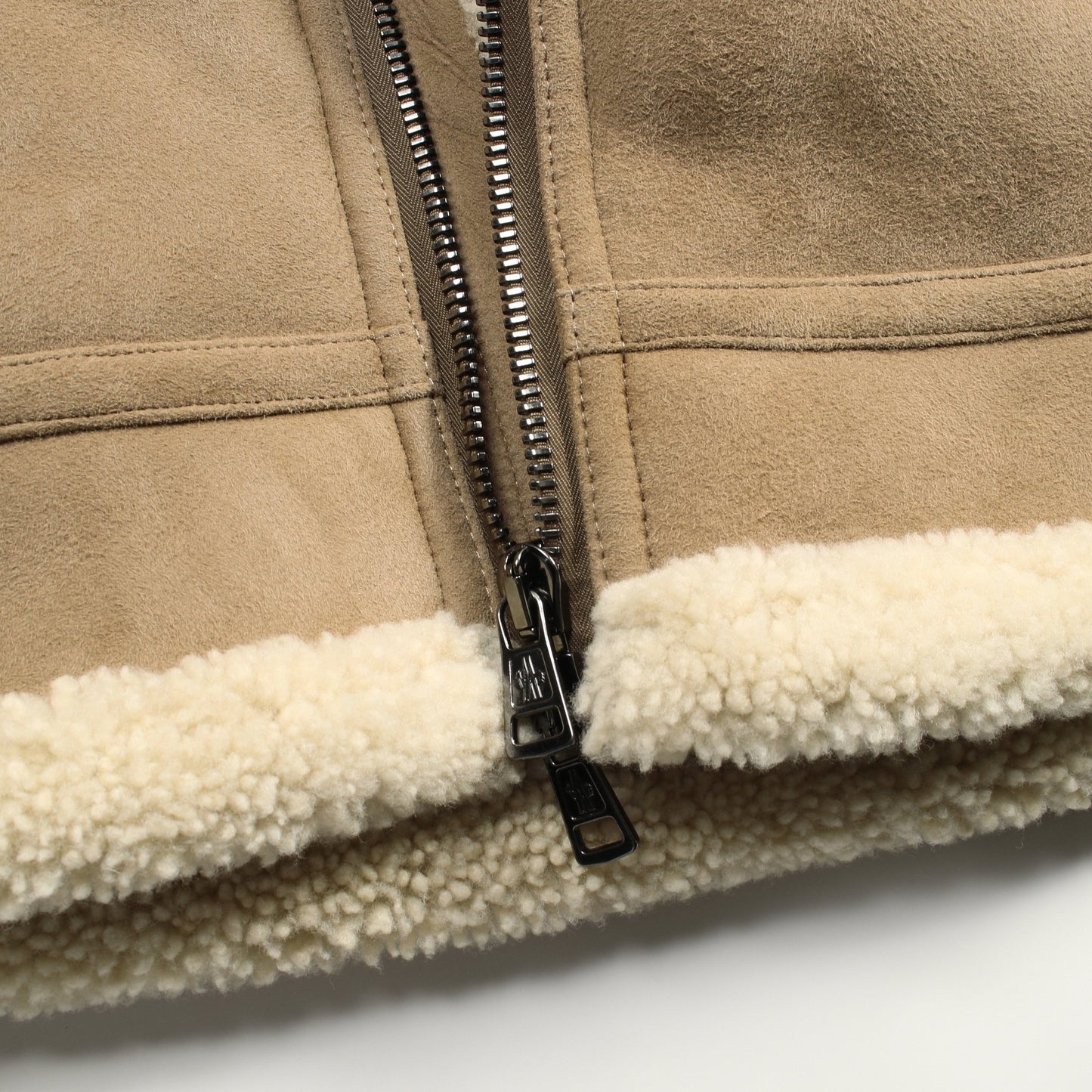 CURVAL ダウンジャケット ナイロン レザー ベージュ 切替 アウター MONCLER