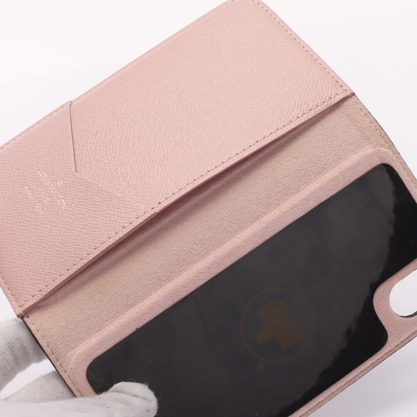 フォリオ iPhone X モノグラム ローズバレリーヌ スマホケース アイフォンケース PVC ブラウン ライトピンク カスタムオーダー ルイヴィトン 財布・小物 LOUIS VUITTON