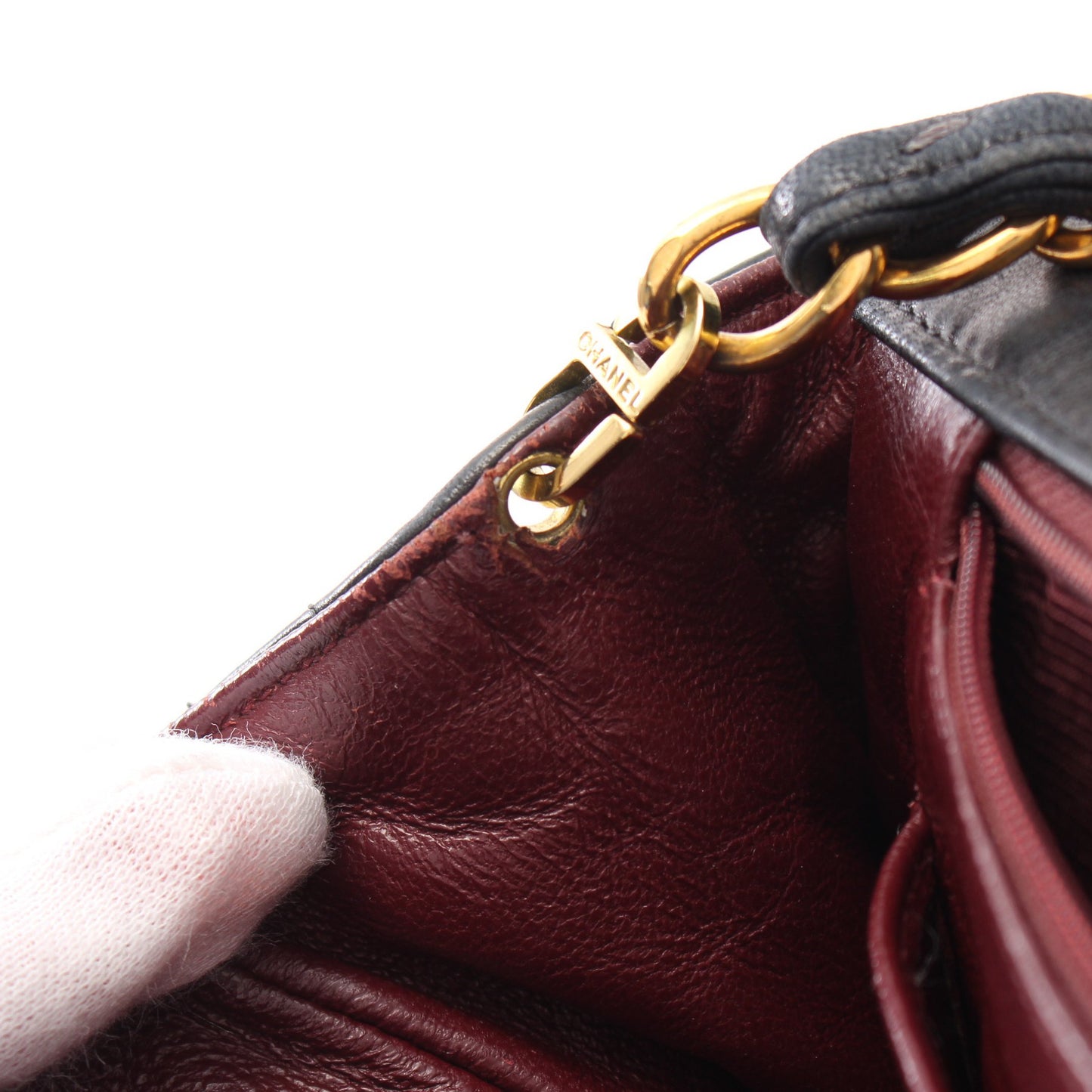 マトラッセ30 チェーンショルダーバッグ ラムスキン ブラック ゴールド金具 シャネル バッグ CHANEL