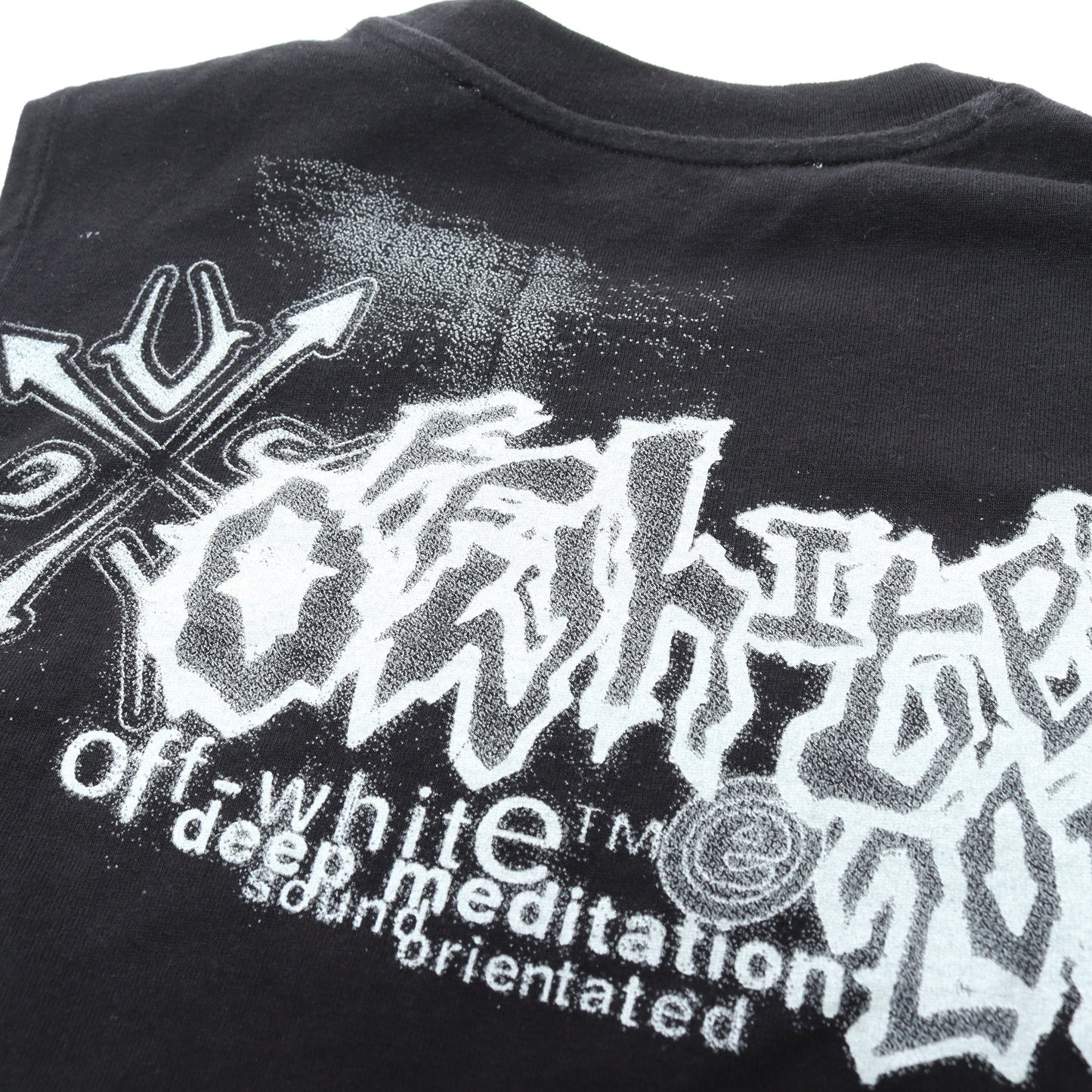 Tシャツ ノースリーブ プリント コットン ブラック ホワイト オフホワイト トップス OFF-WHITE