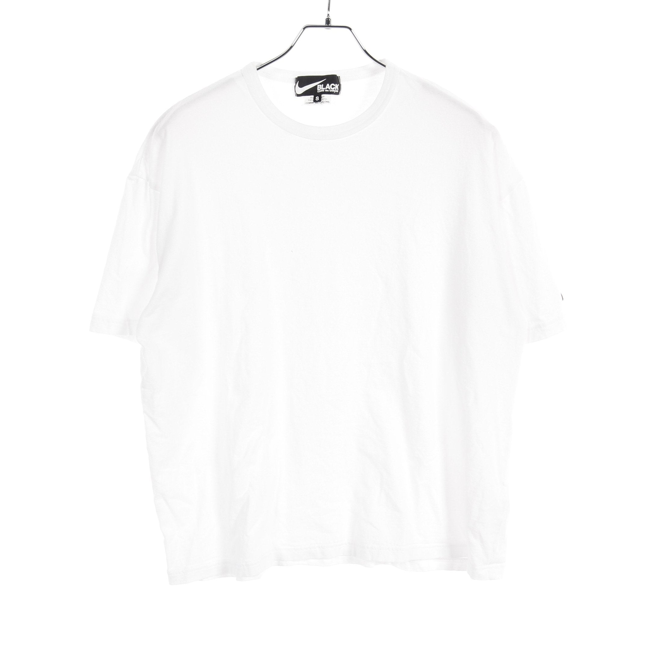BLACK COMME des GARCONS × NIKE Tシャツ ロゴ刺繍 コットン ホワイト ブラックコムデギャルソン