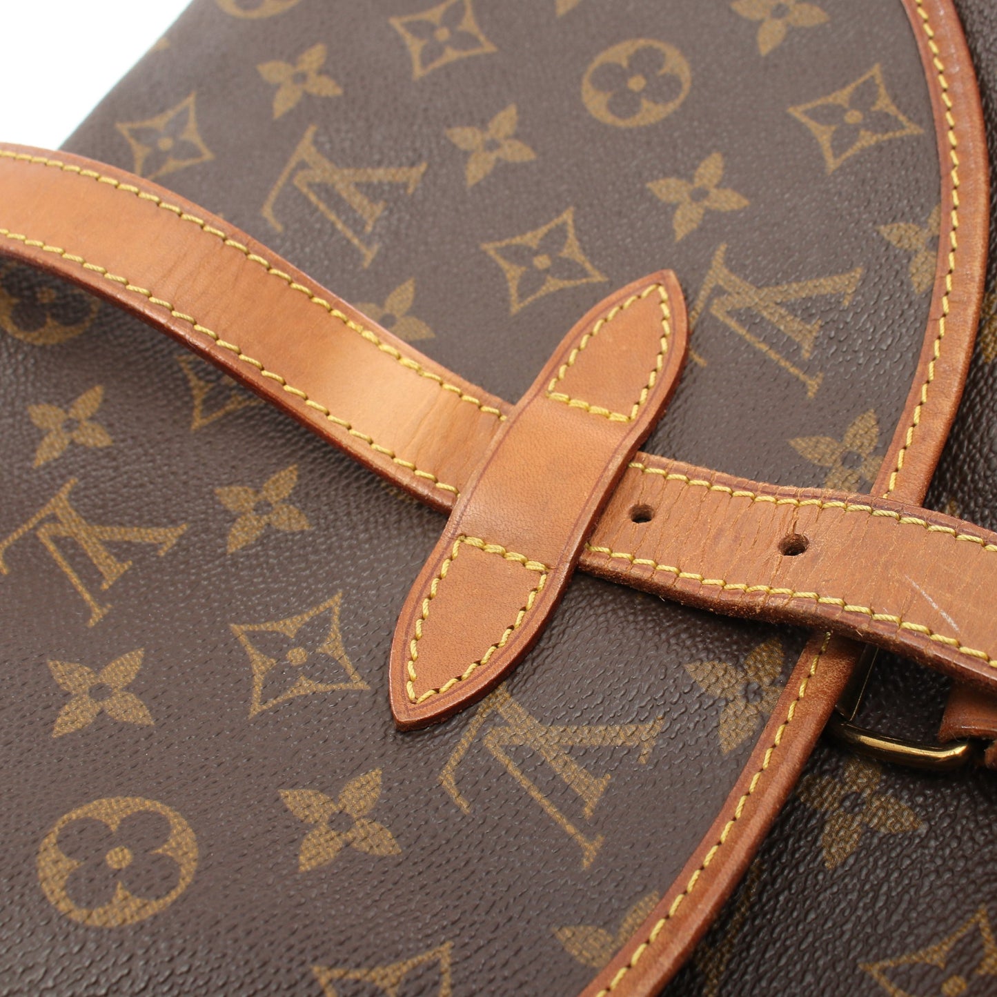 ソミュール30 モノグラム ショルダーバッグ PVC レザー ブラウン ルイヴィトン バッグ LOUIS VUITTON