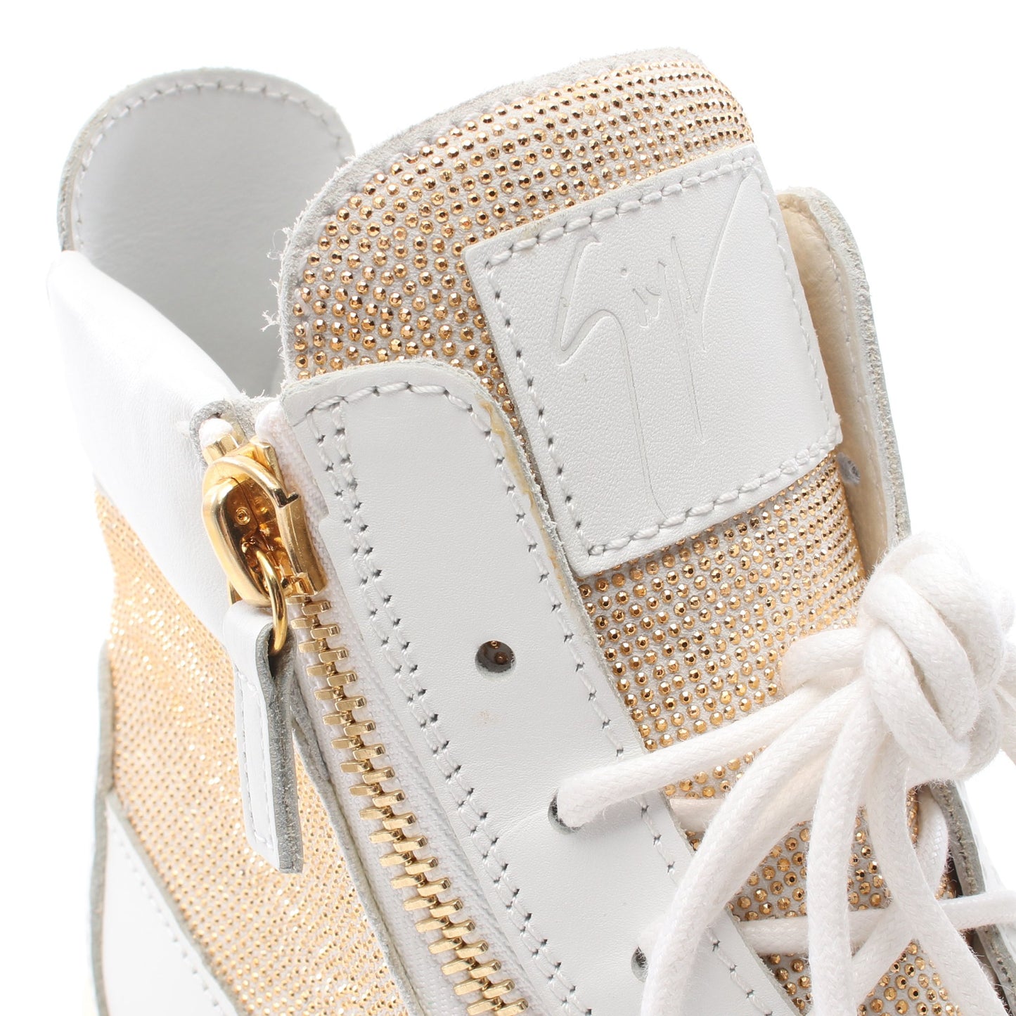ハイカットスニーカー レザー ホワイト ゴールド スタッズ ジュゼッペザノッティ シューズ GIUSEPPE ZANOTTI
