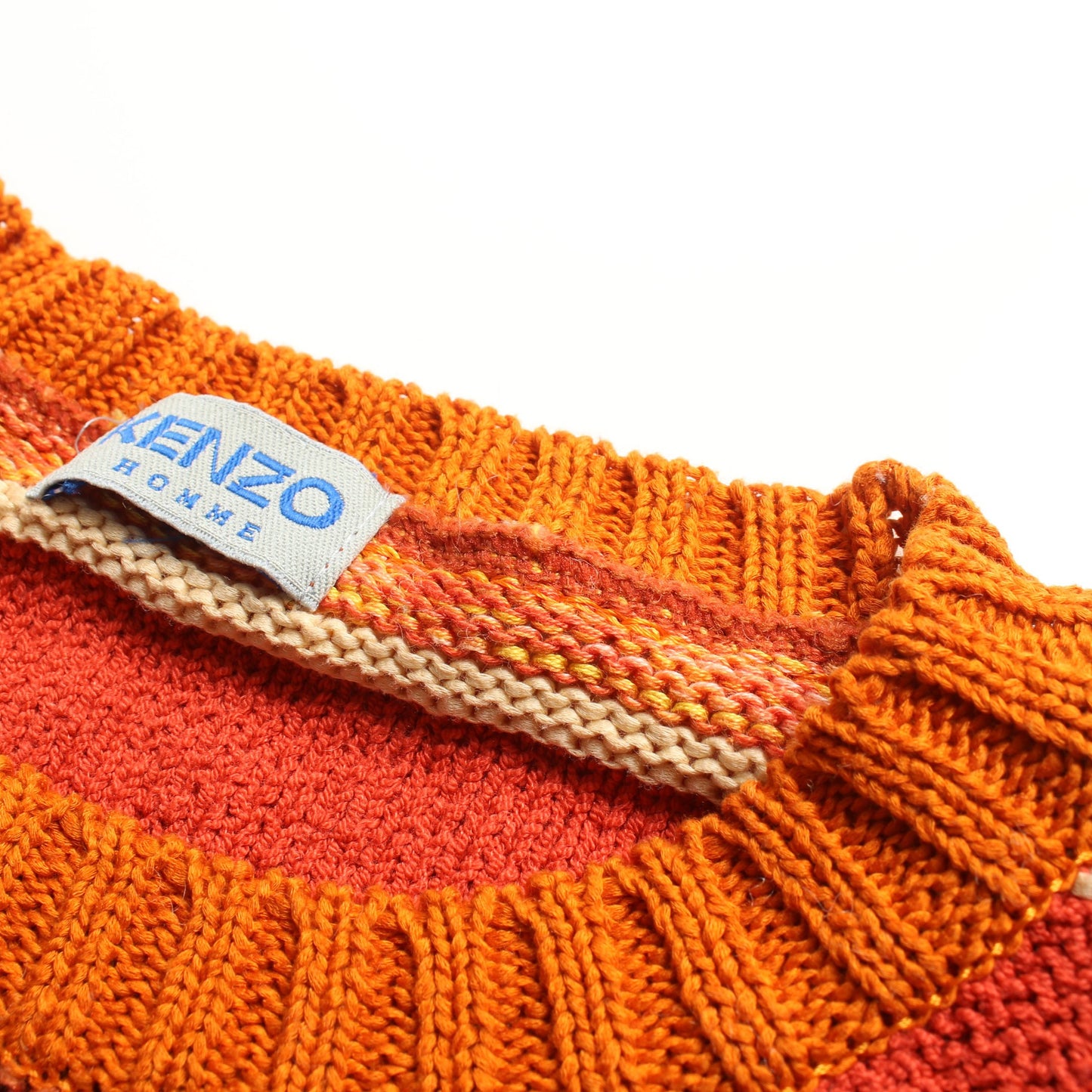 ニット クルーネック ボーダー コットン オレンジ オレンジレッド ケンゾー トップス KENZO