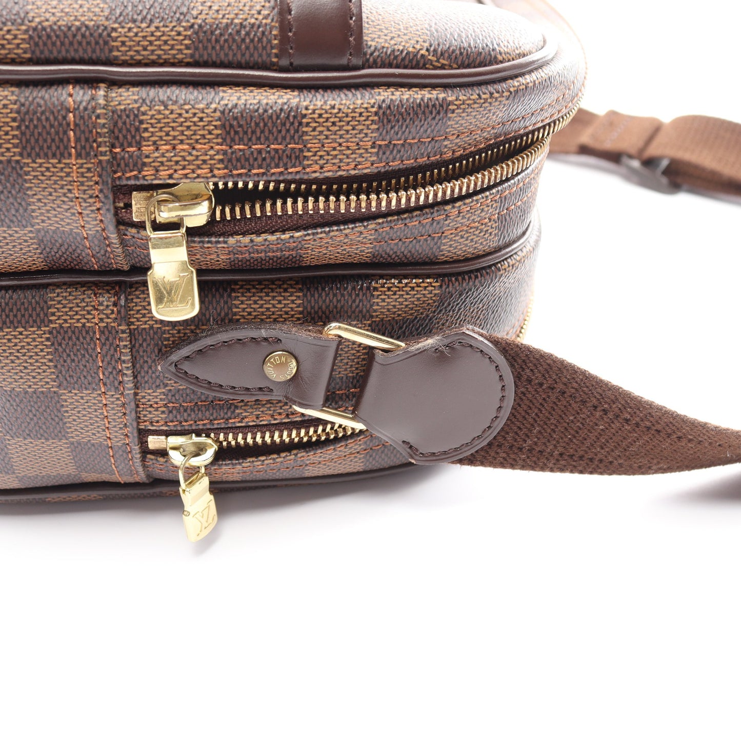 リポーターPM ダミエエベヌ ショルダーバッグ PVC レザー ブラウン ルイヴィトン バッグ LOUIS VUITTON