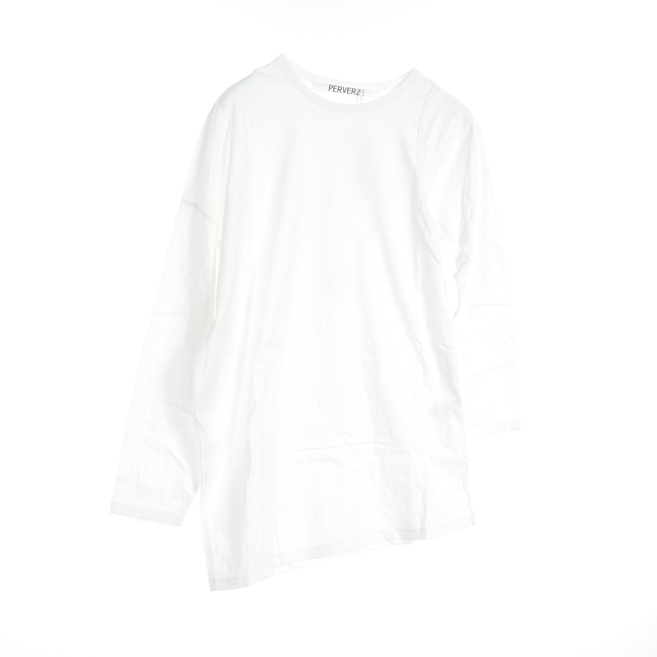 Slip Neck Long Tee ロングスリーブ Tシャツ コットン レーヨン ...