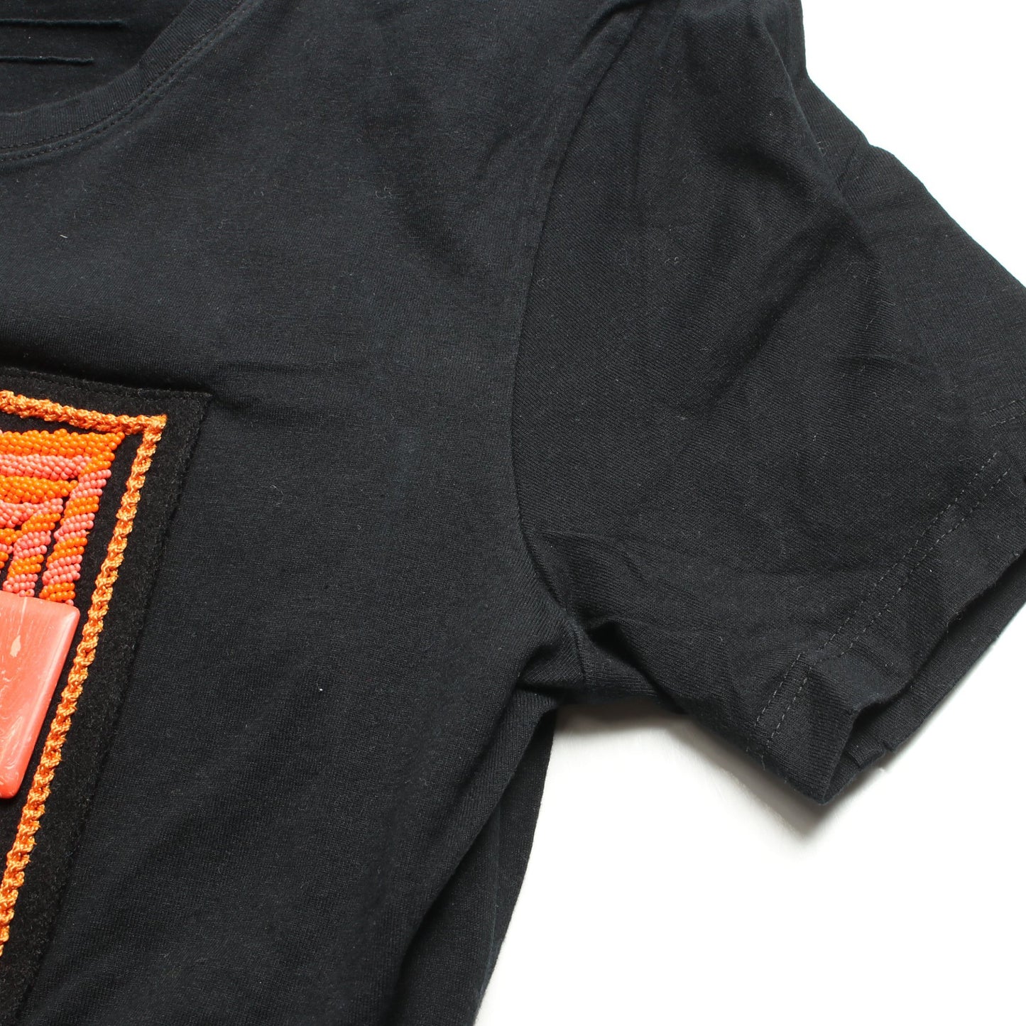 Tシャツ ビーズ 装飾 コットン ブラック バルマン トップス BALMAIN